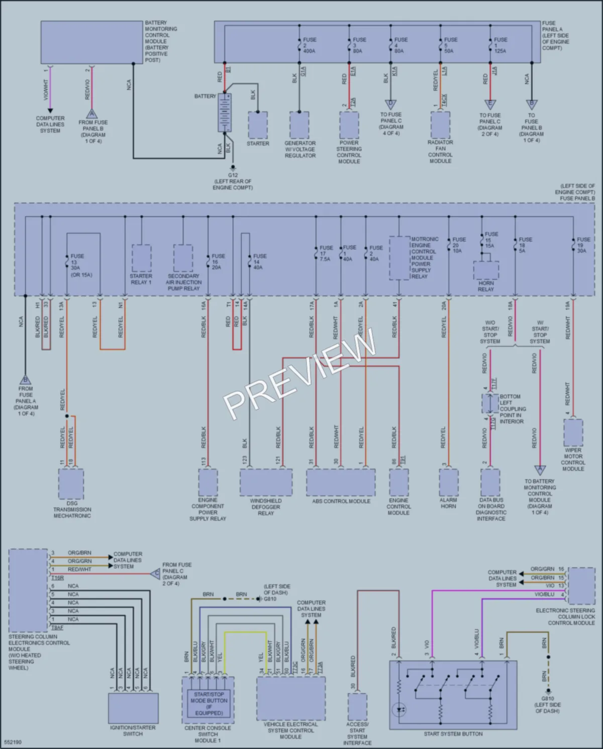2017 Volkswagen GolfR Power Distribution wiring diagram preview