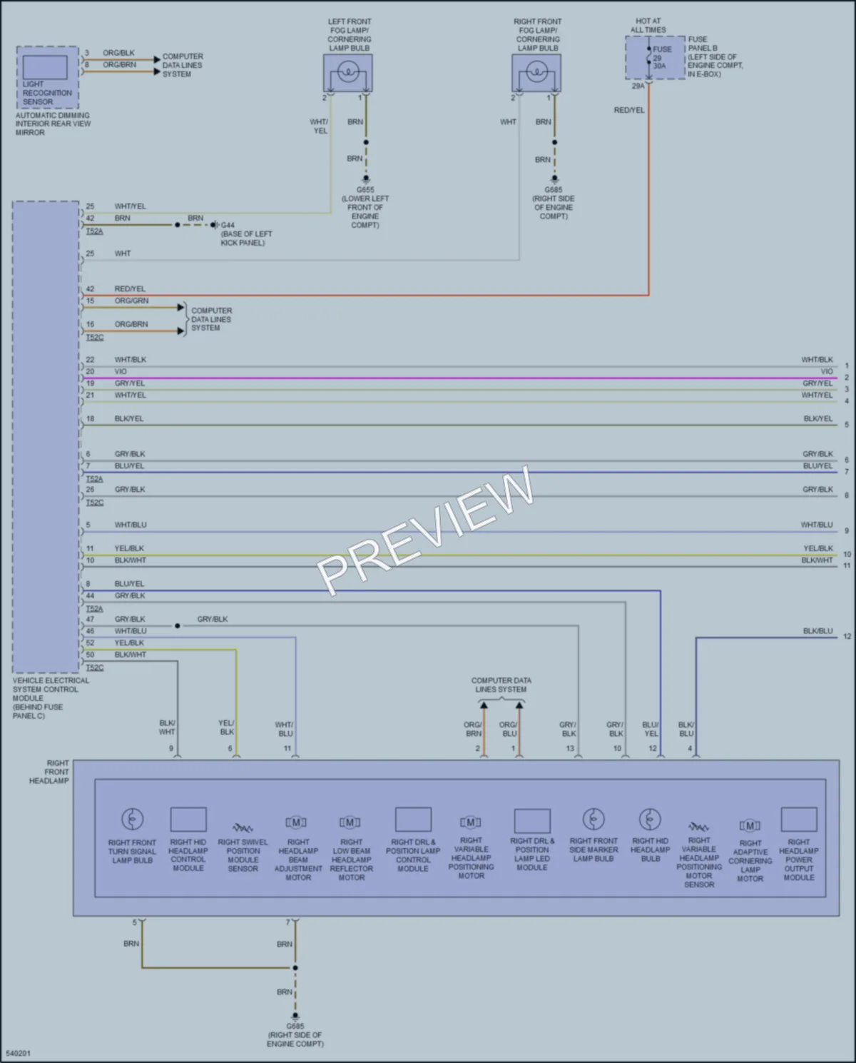 2017 Volkswagen Jetta Headlights wiring diagram preview
