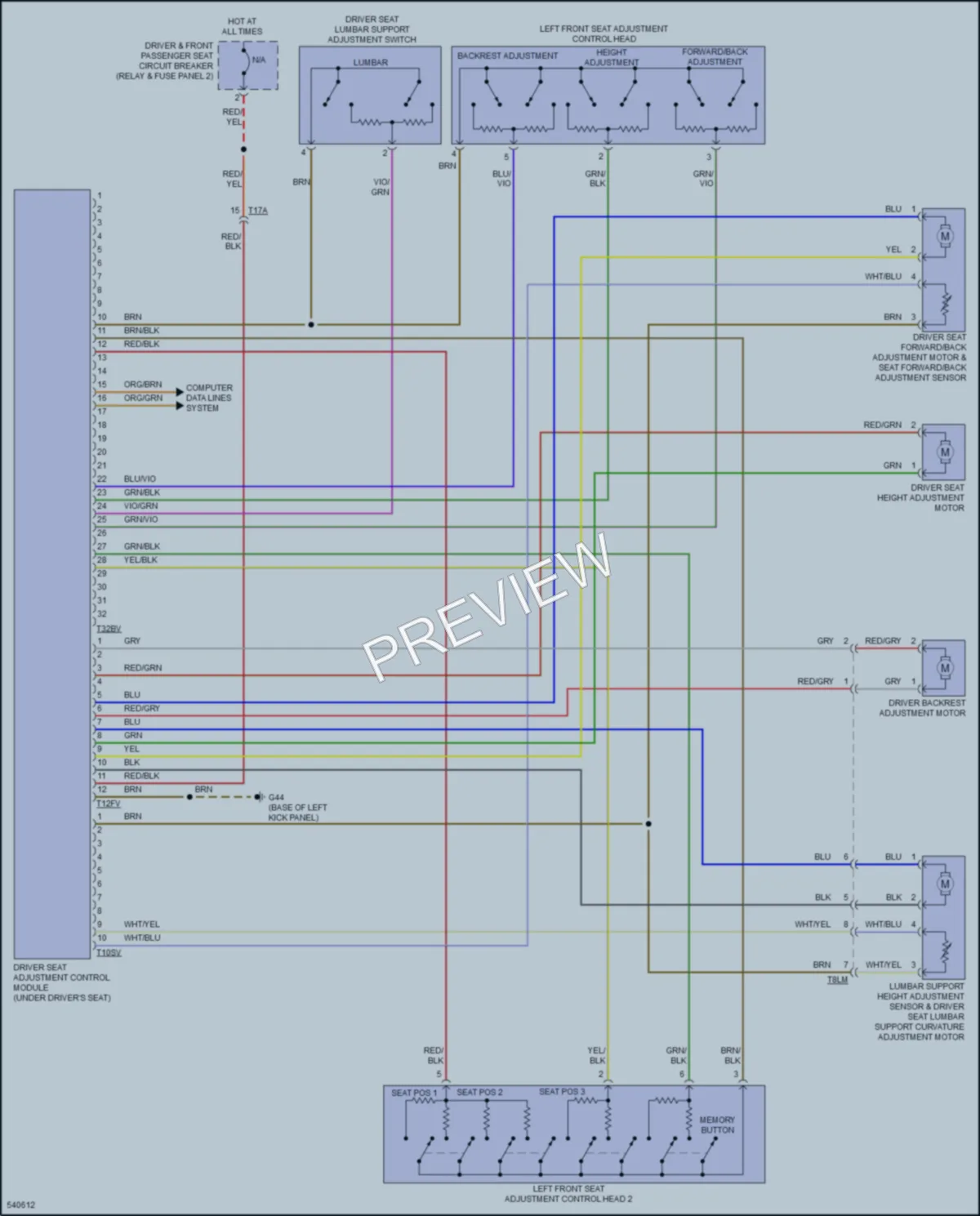 2017 Volkswagen Passat Memory Systems wiring diagram preview