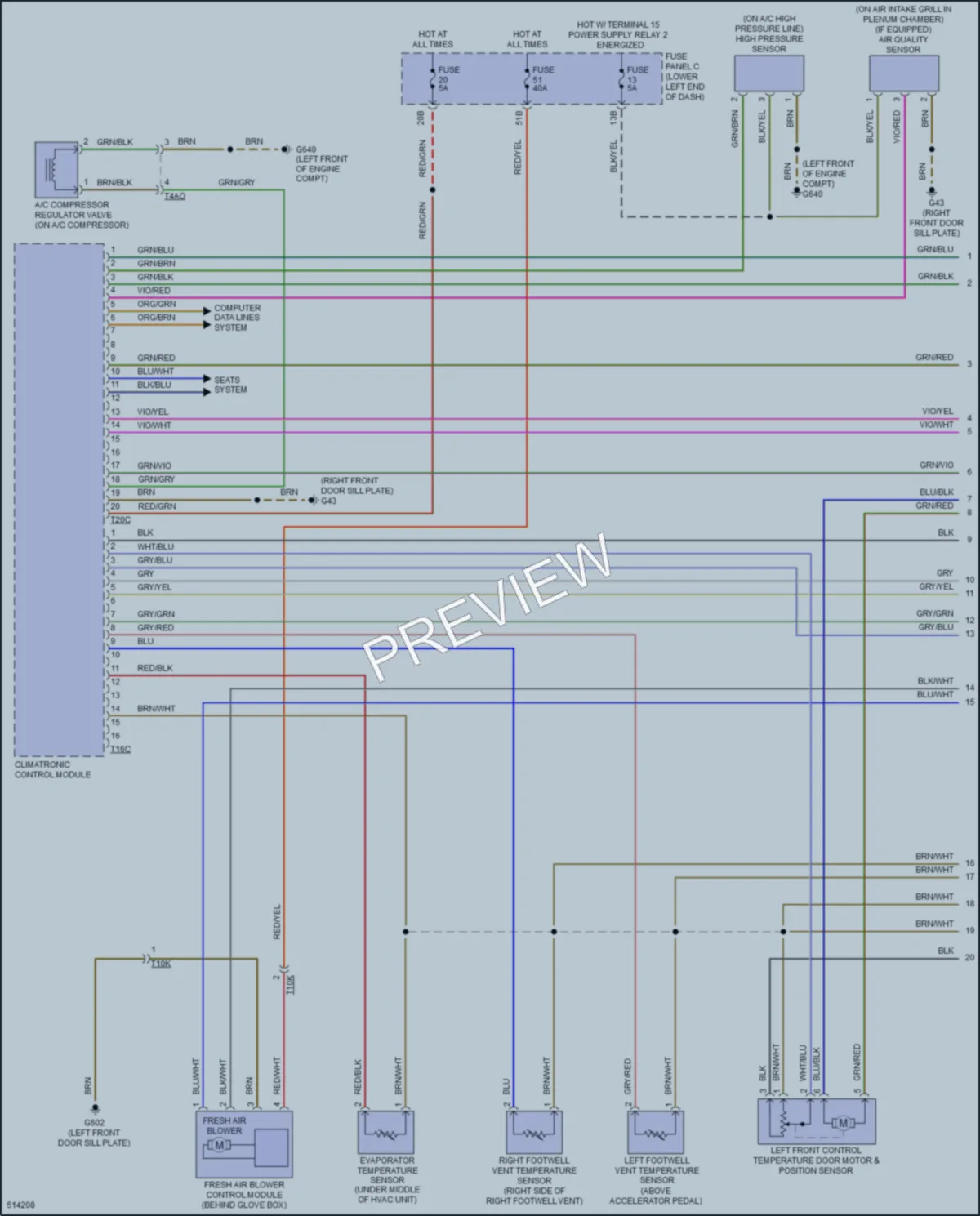 2017 Volkswagen TiguanLimited Air Conditioning wiring diagram preview