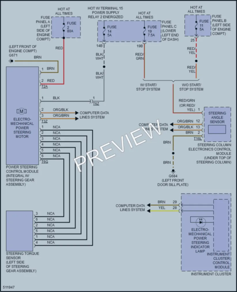 2017 Volkswagen TiguanLimited Electronic Power Steering wiring diagram preview