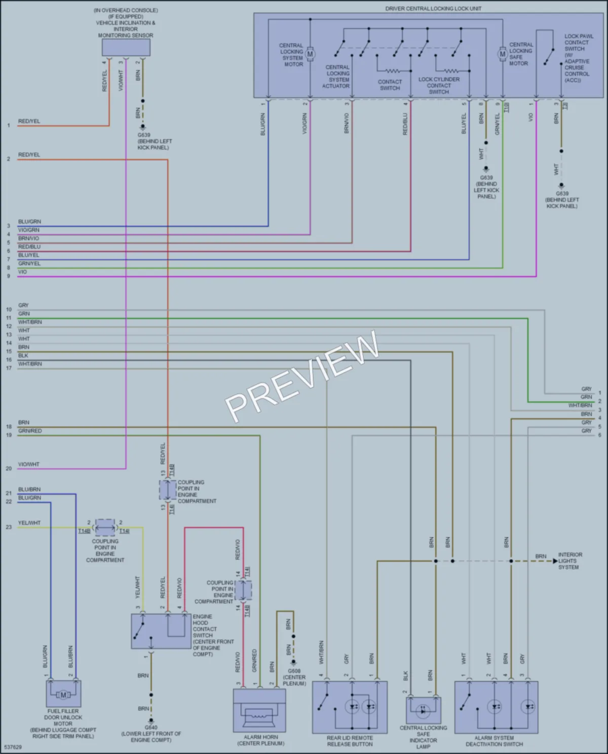 2017 Volkswagen Touareg Anti Theft wiring diagram preview