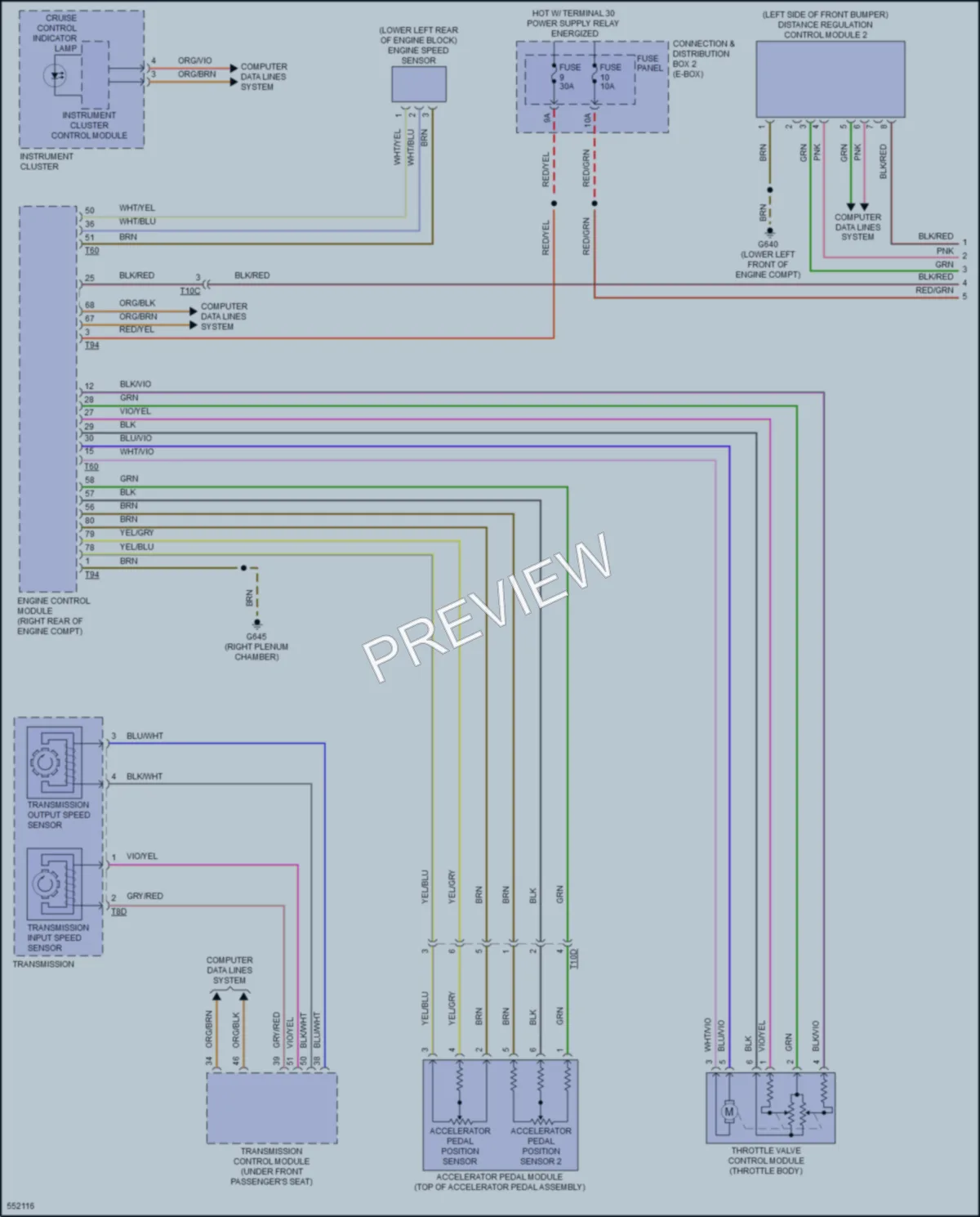 2017 Volkswagen Touareg Cruise Control wiring diagram preview