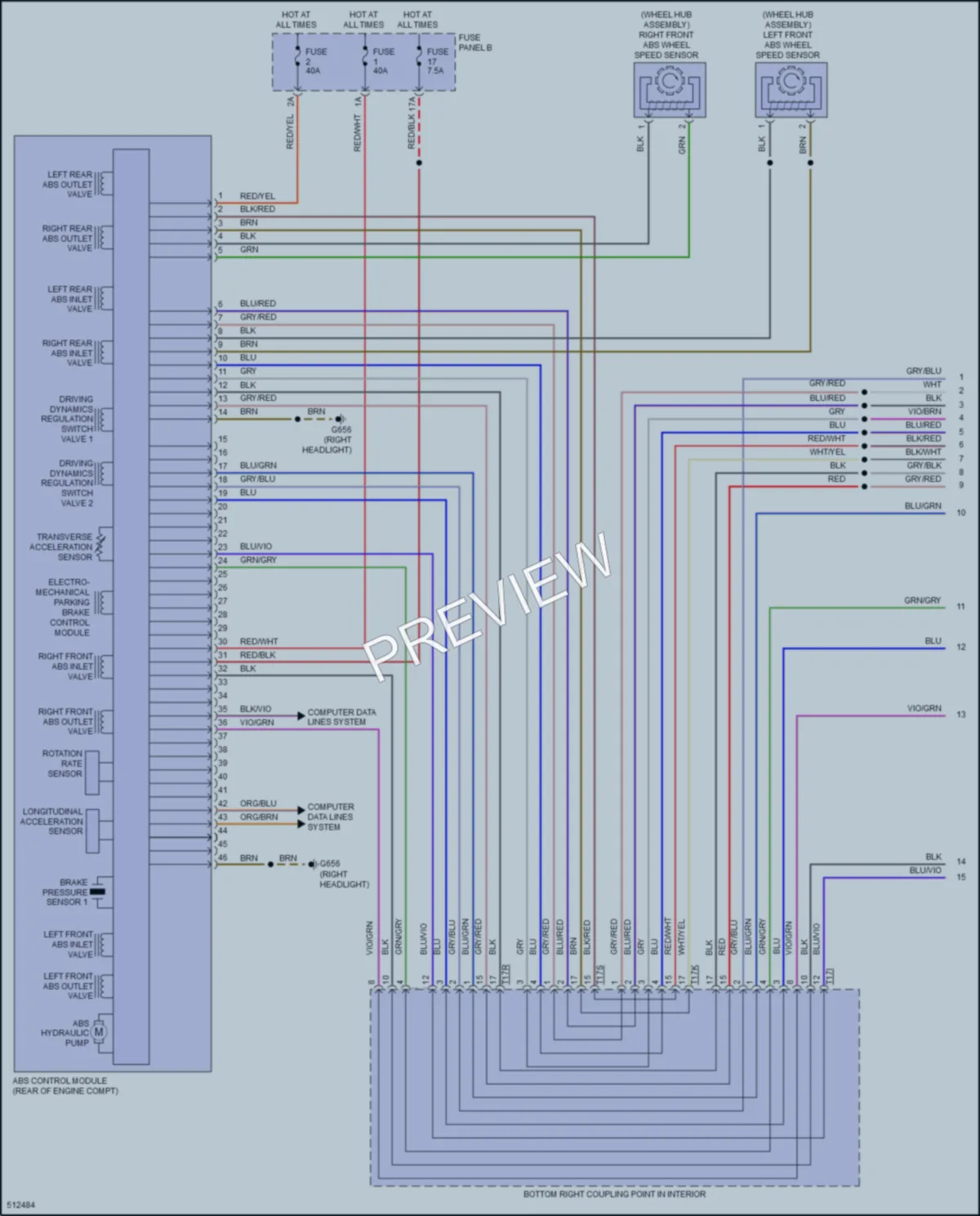 2017 Volkswagen eGolf Anti Lock Brakes wiring diagram preview