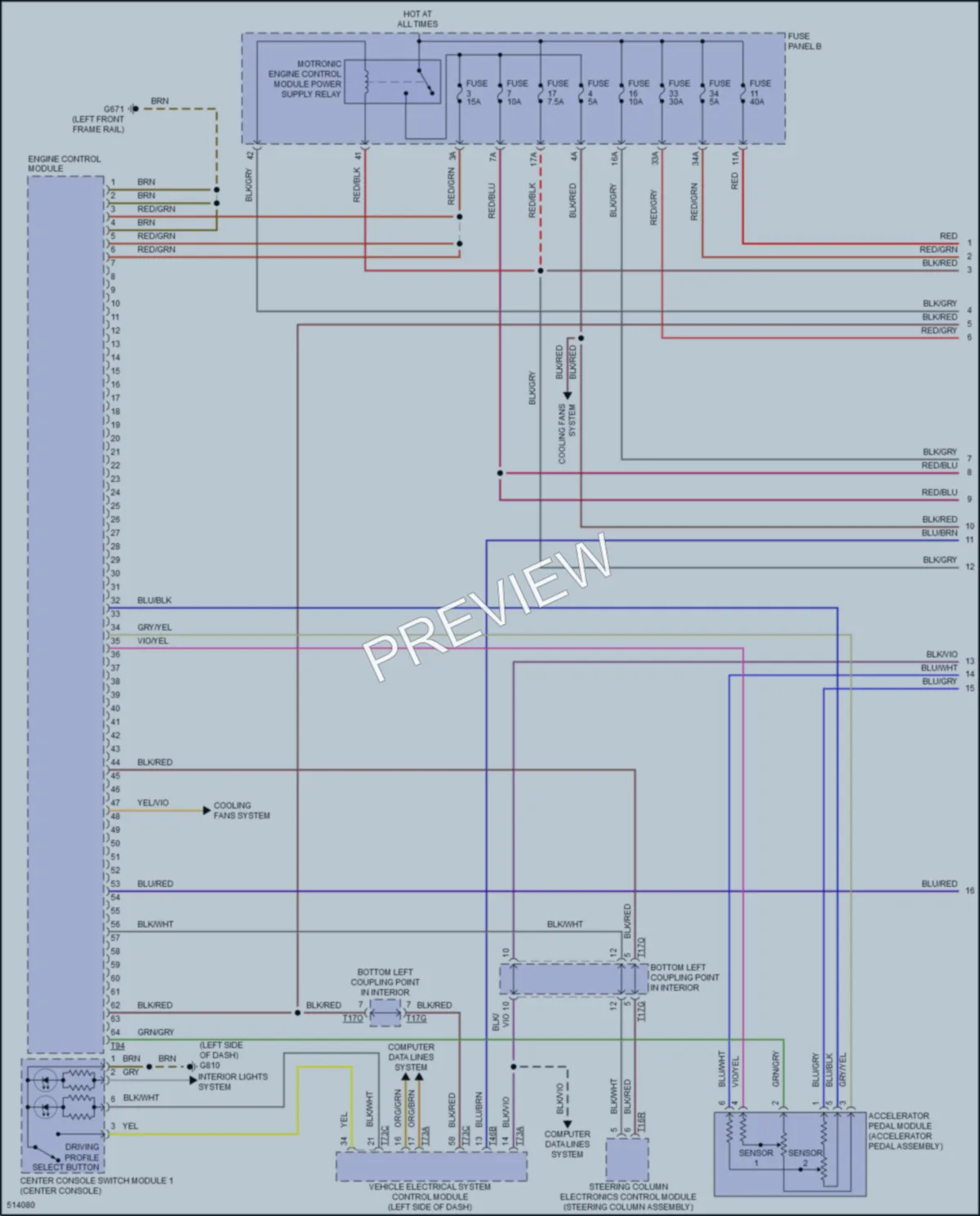 2017 Volkswagen eGolf Engine Performance wiring diagram preview
