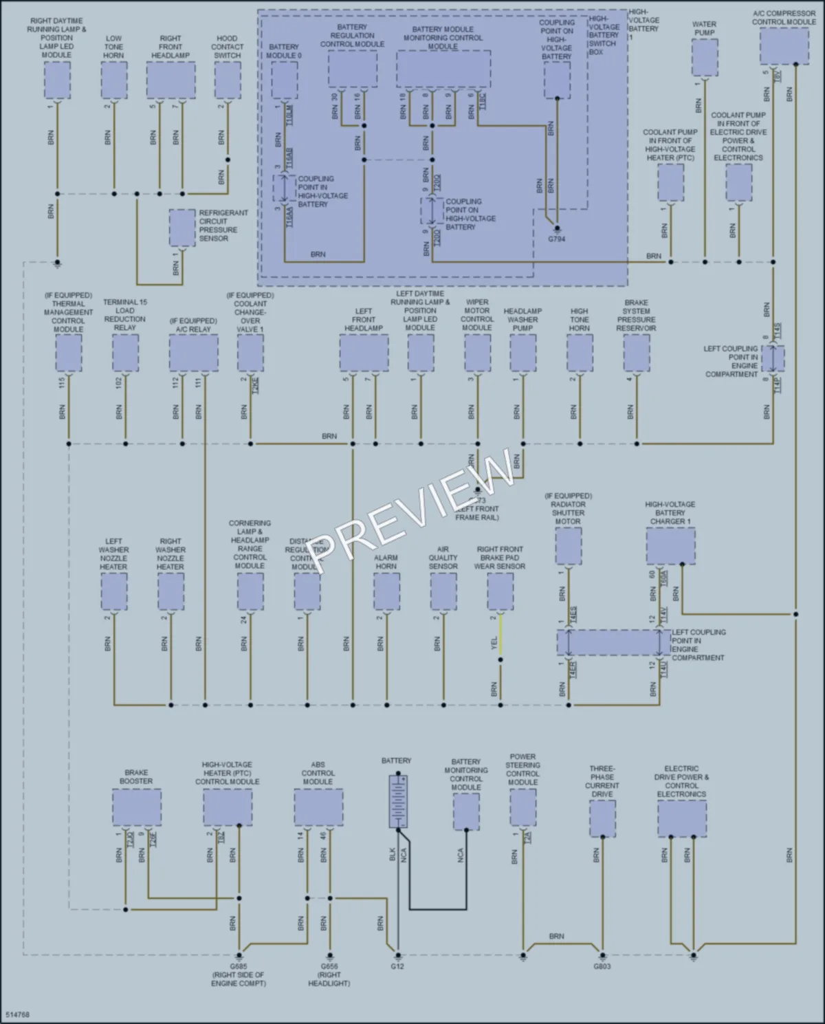 2017 Volkswagen eGolf Ground Distribution wiring diagram preview