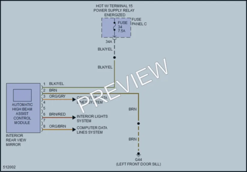 2017 Volkswagen eGolf Power Mirrors wiring diagram preview