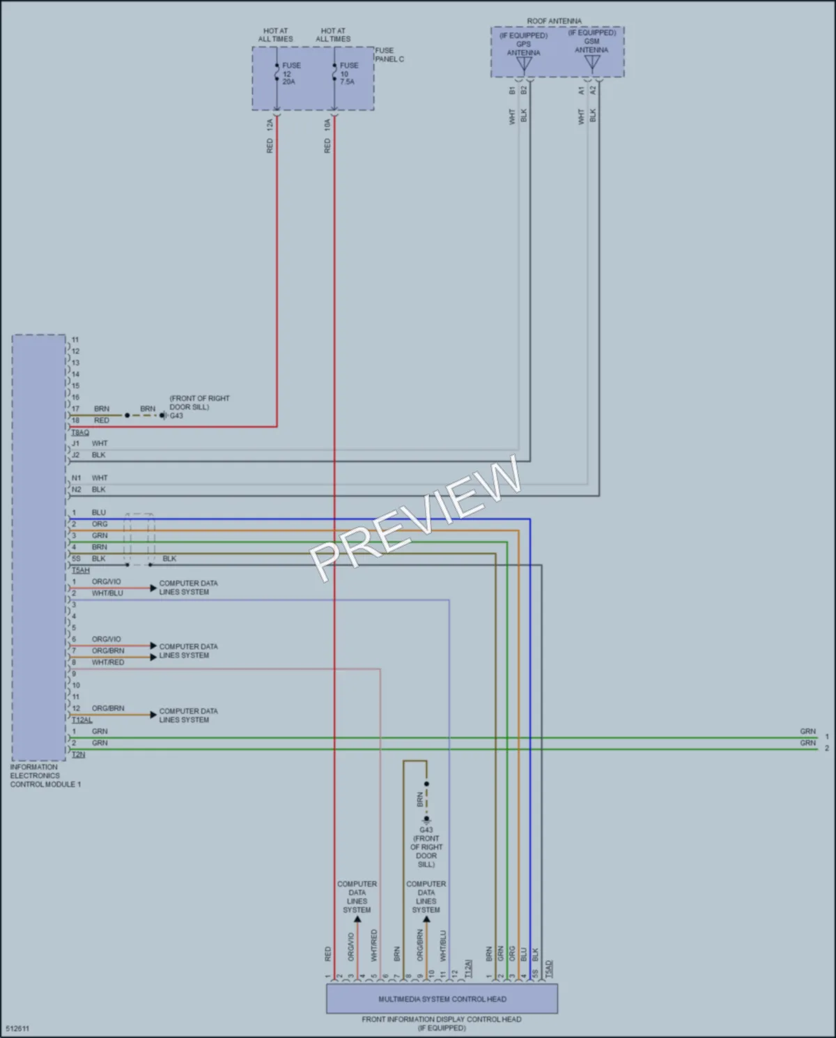 2017 Volkswagen eGolf Radio wiring diagram preview