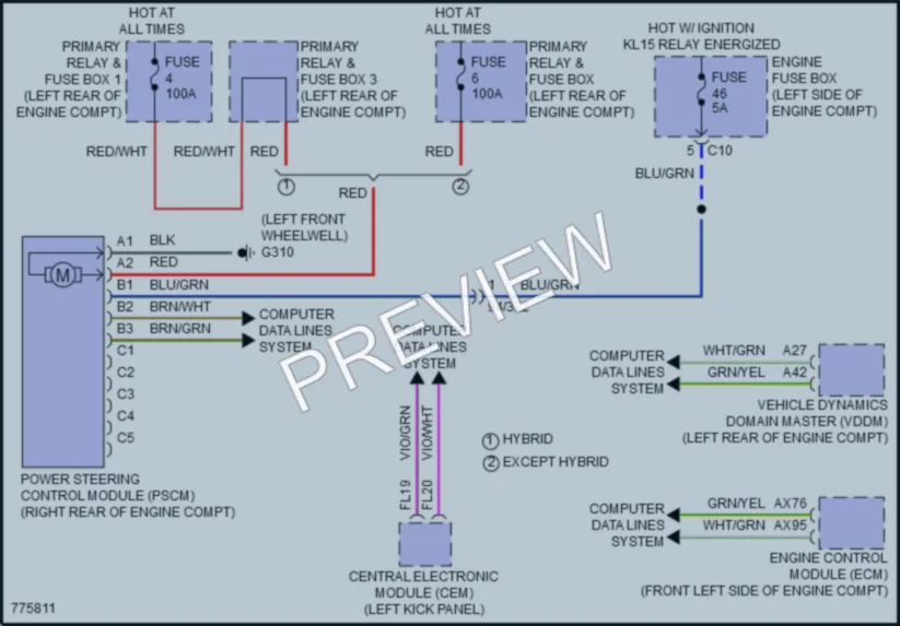2017 Volvo XC90 Electronic Power Steering wiring diagram preview