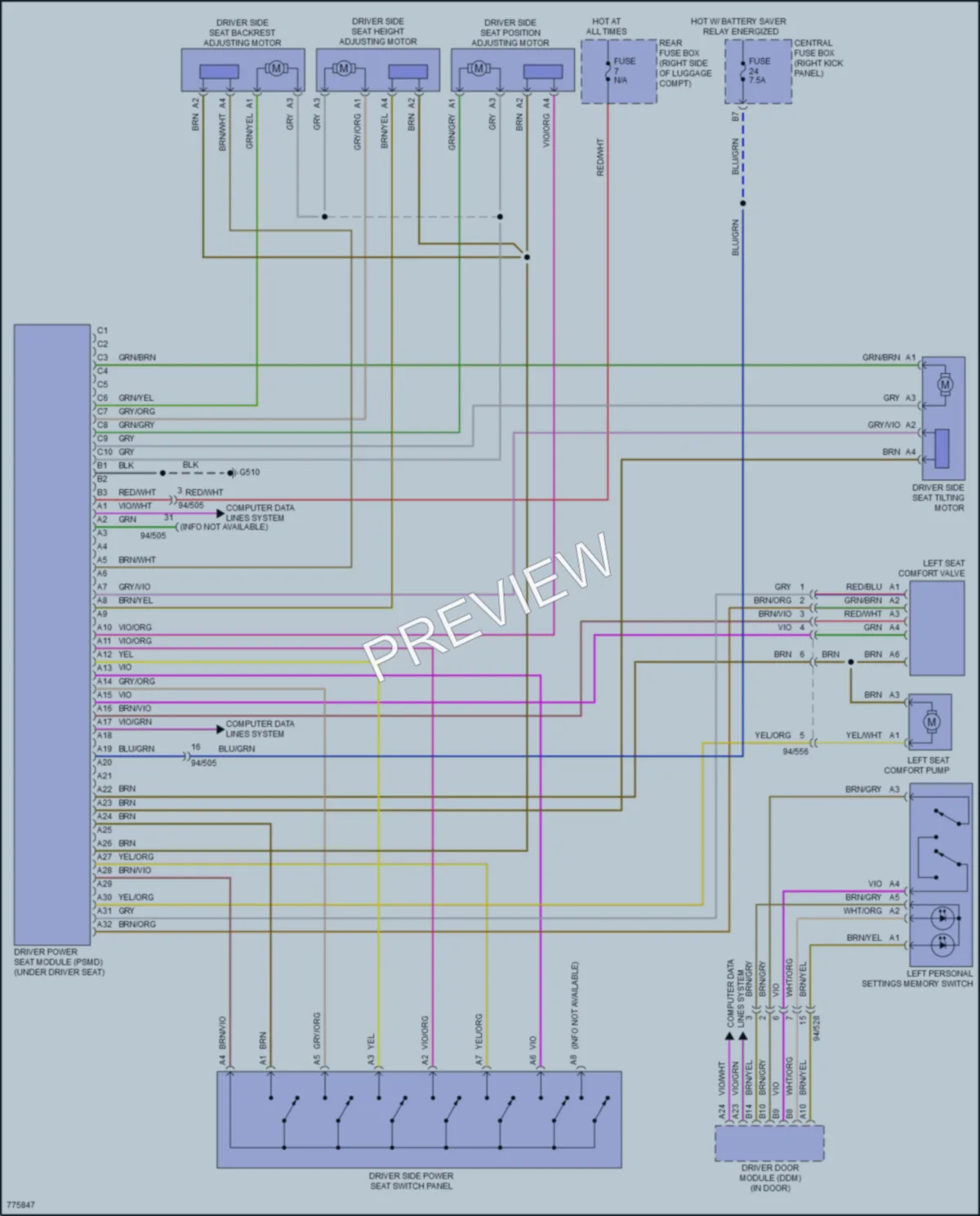 2017 Volvo XC90PlugIn Memory Systems wiring diagram preview