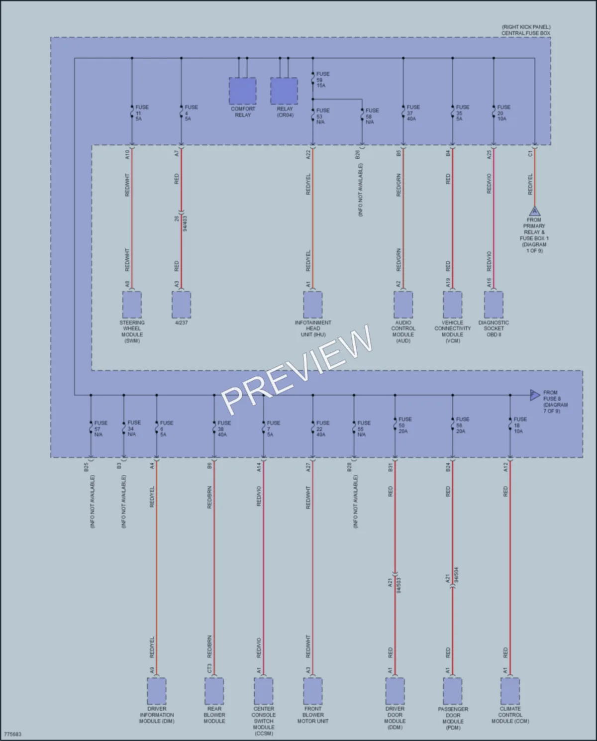 2017 Volvo XC90PlugIn Power Distribution wiring diagram preview