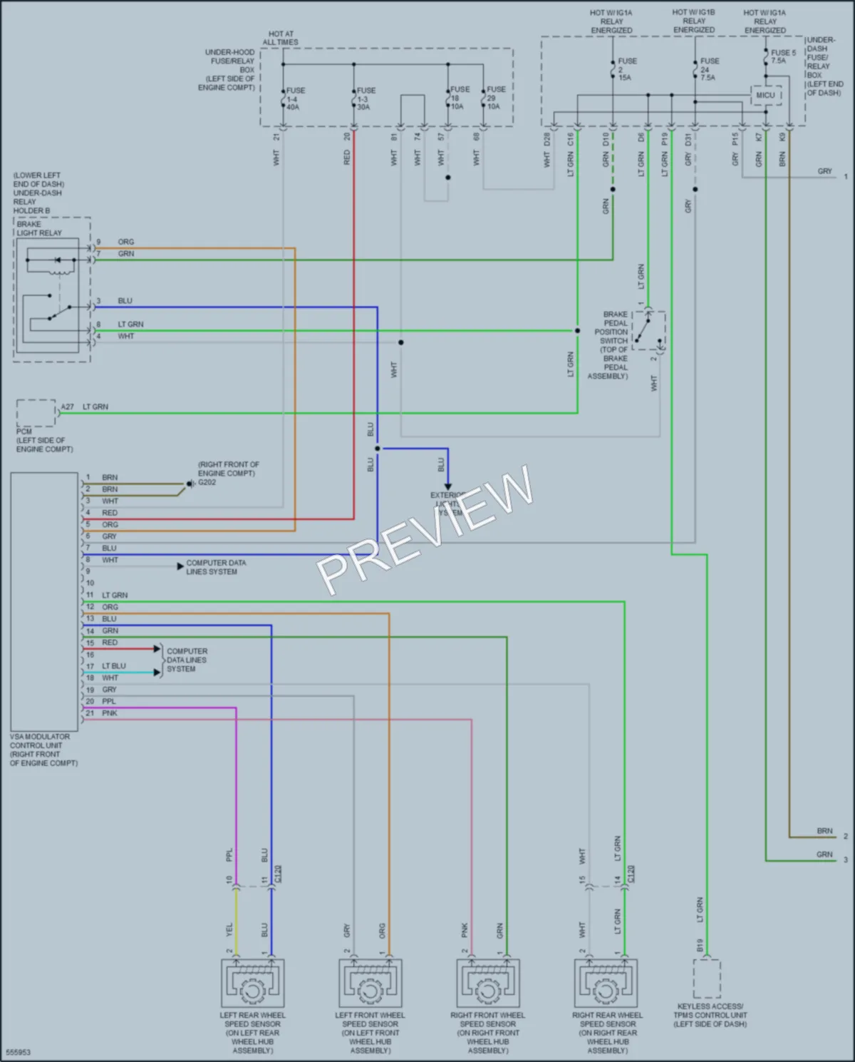 2018 Acura ILX Anti Lock Brakes wiring diagram preview