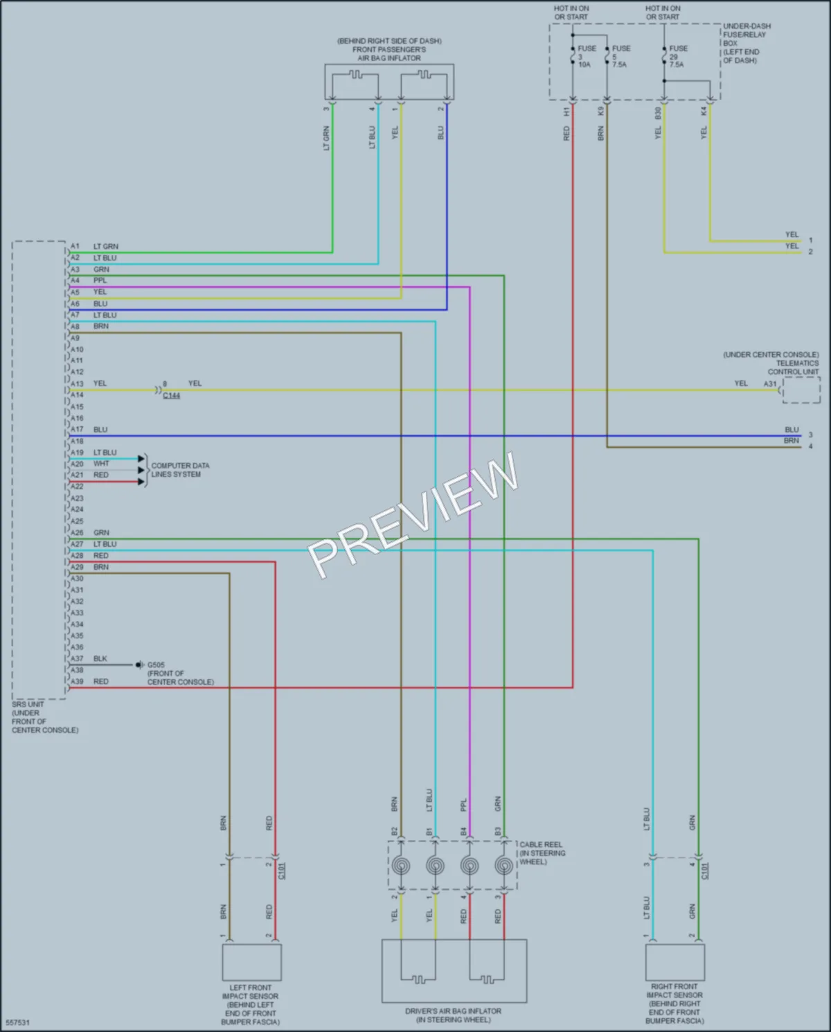 2018 Acura ILX Supplemental Restraints wiring diagram preview
