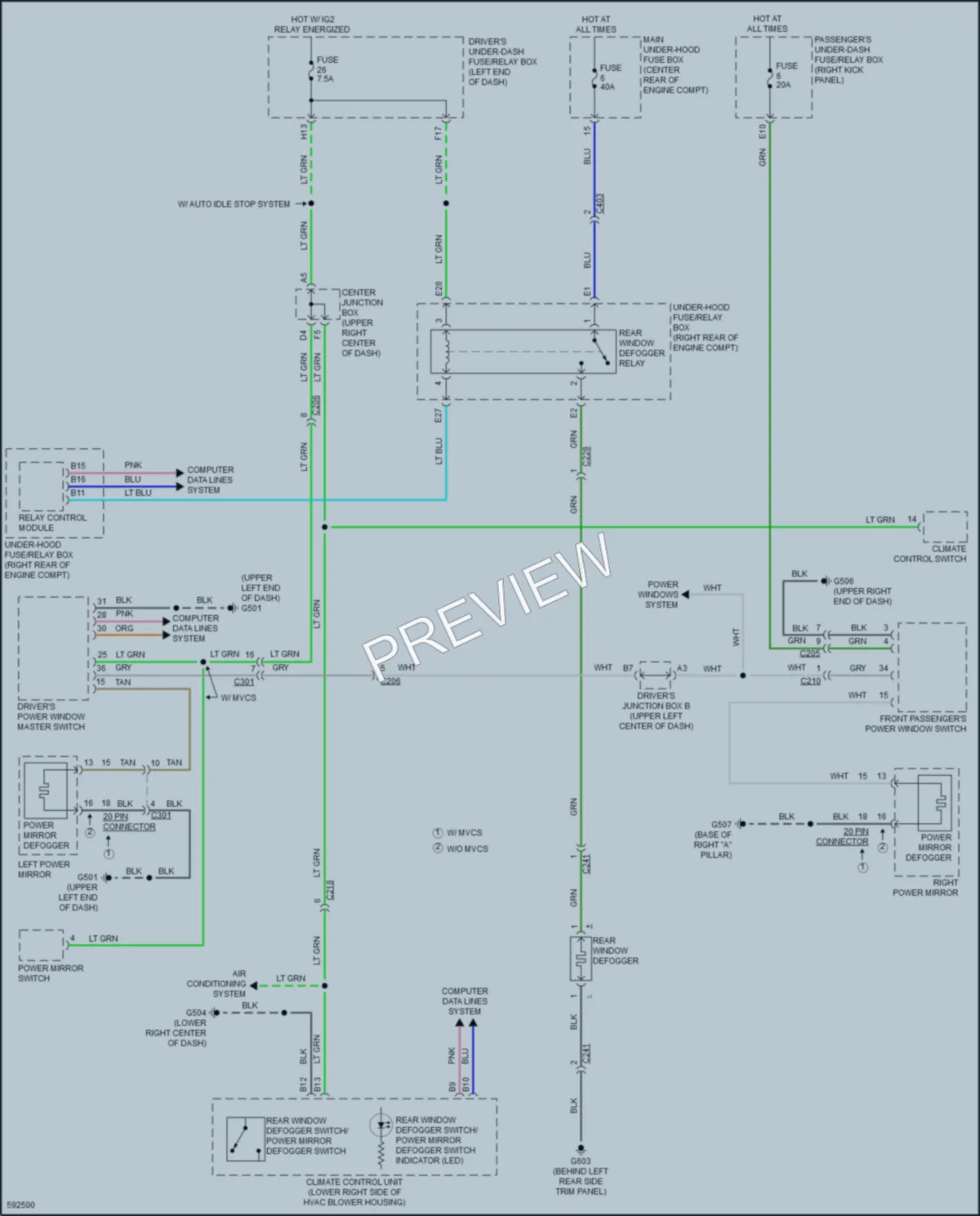 2018 Acura MDX Defoggers wiring diagram preview