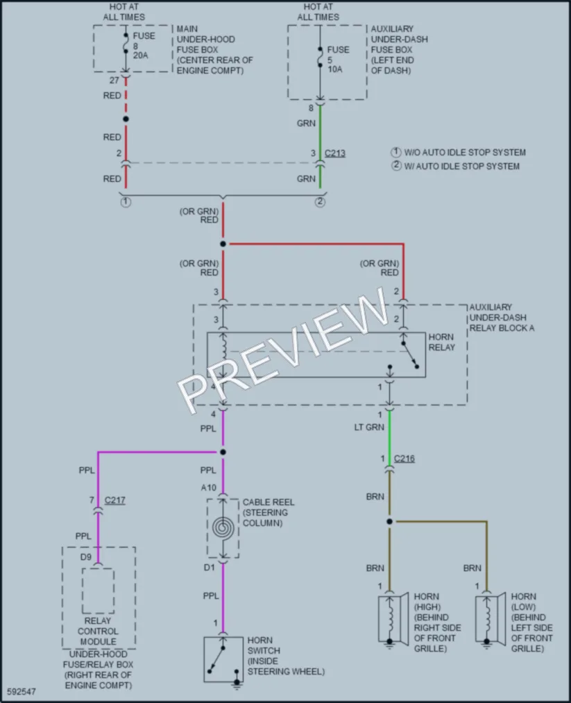 2018 Acura MDX Horn wiring diagram preview