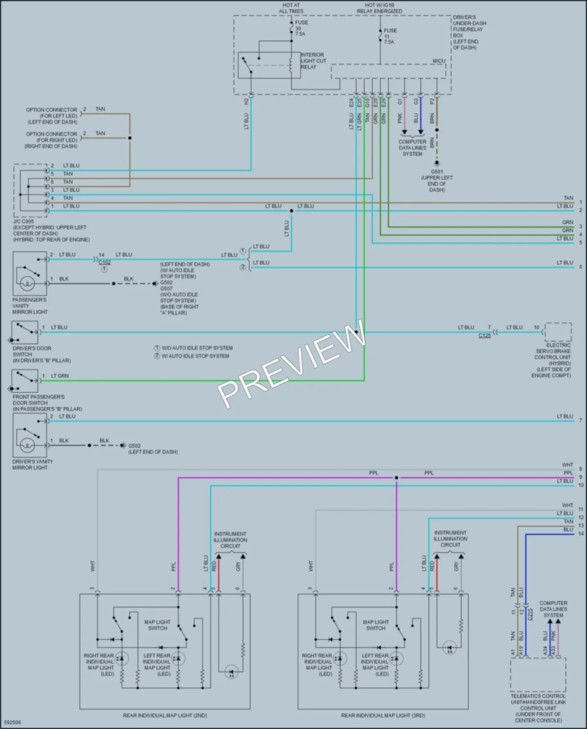 2018 Acura MDX Interior Lights wiring diagram preview