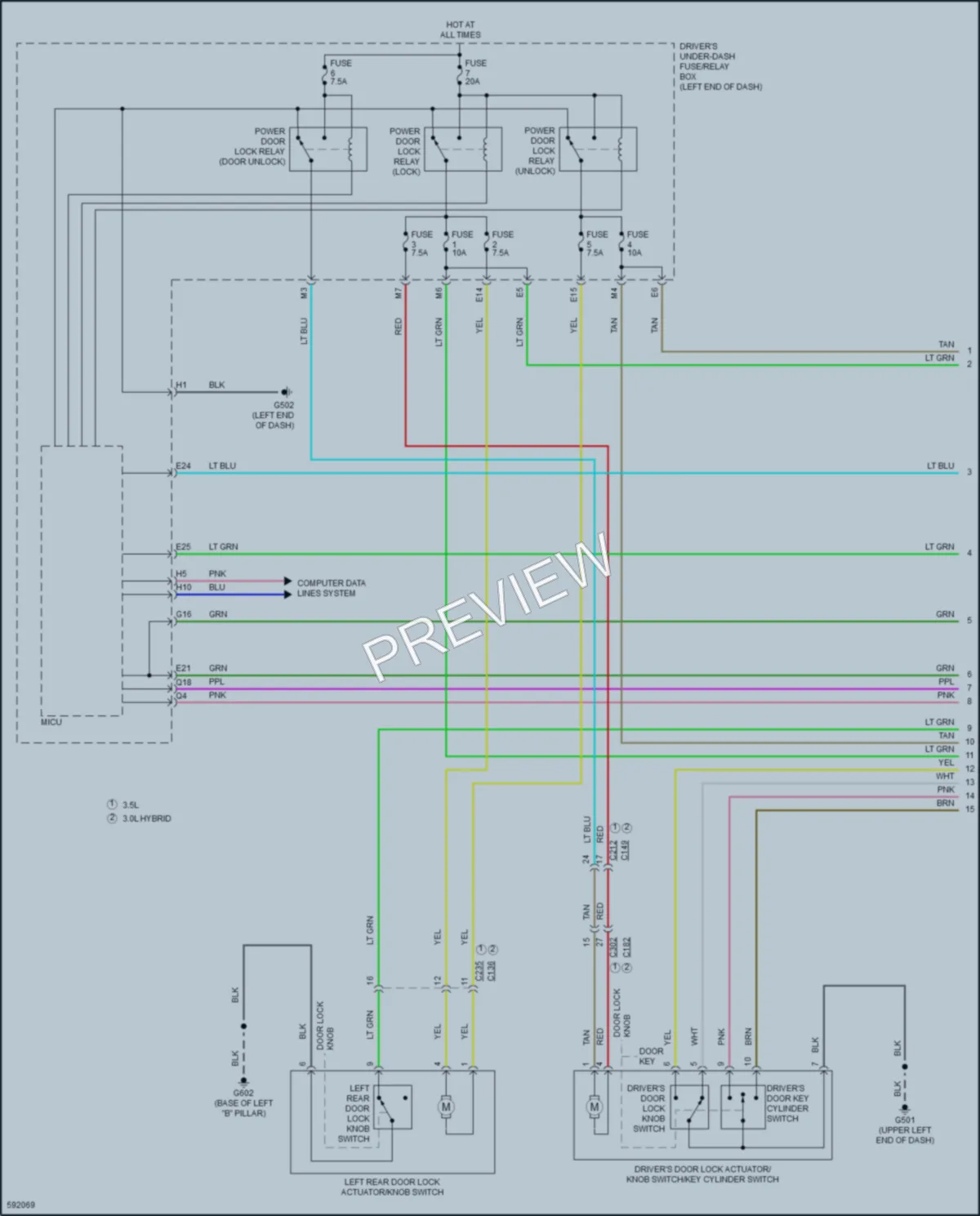 2018 Acura MDX Power Door Locks wiring diagram preview