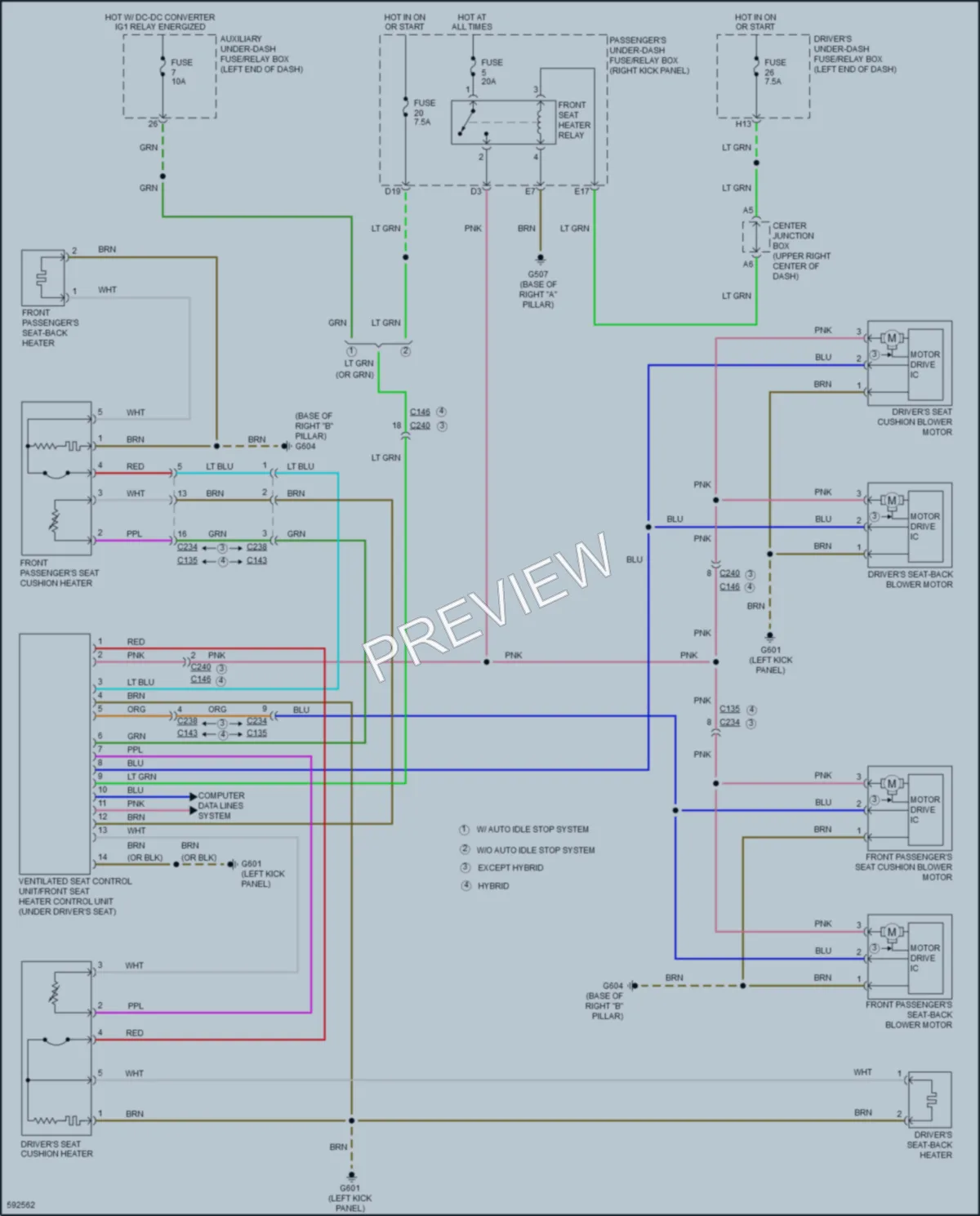 2018 Acura MDX Power Seats wiring diagram preview