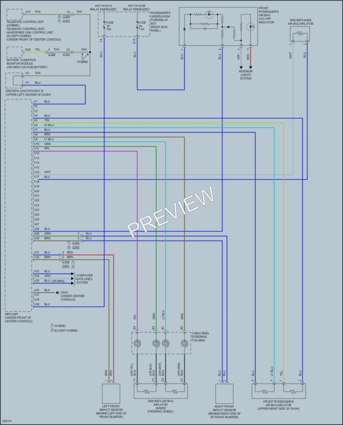 2018 Acura MDX Supplemental Restraints wiring diagram preview