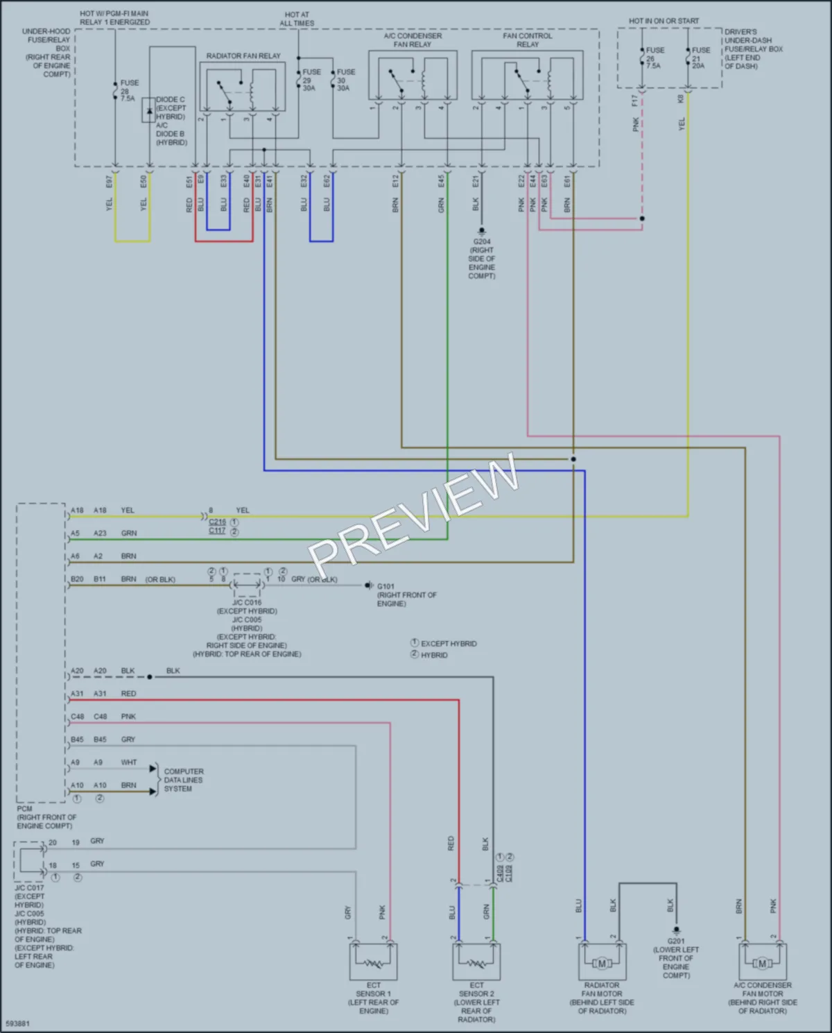 2018 Acura MDXSportHybrid Cooling Fan wiring diagram preview