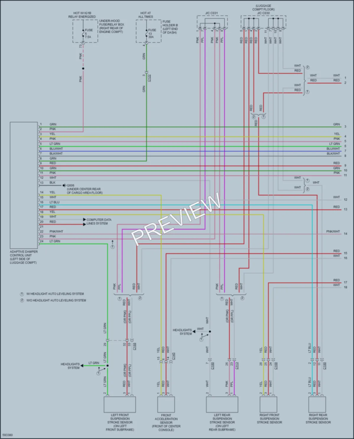 2018 Acura MDXSportHybrid Electronic Suspension wiring diagram preview