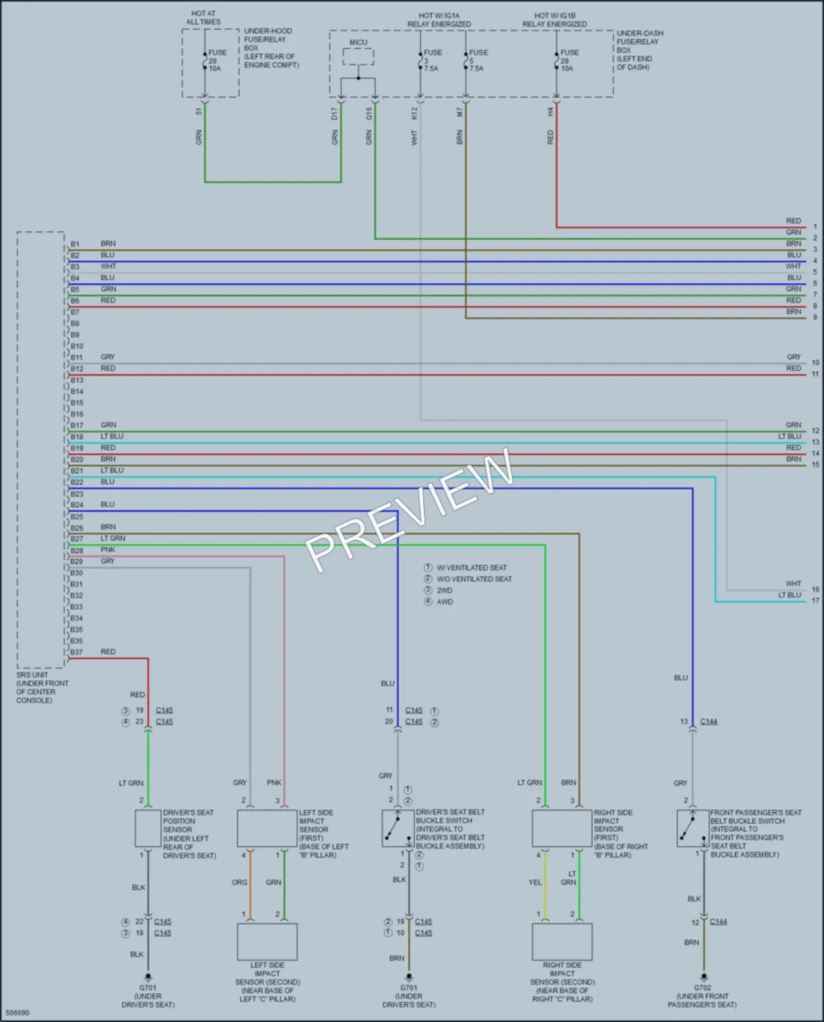 2018 Acura RDX Supplemental Restraints wiring diagram preview