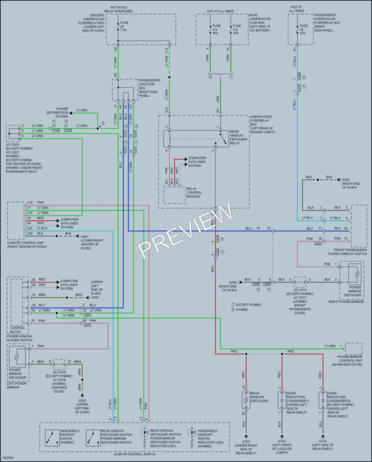 2018 Acura RLX Defoggers wiring diagram preview