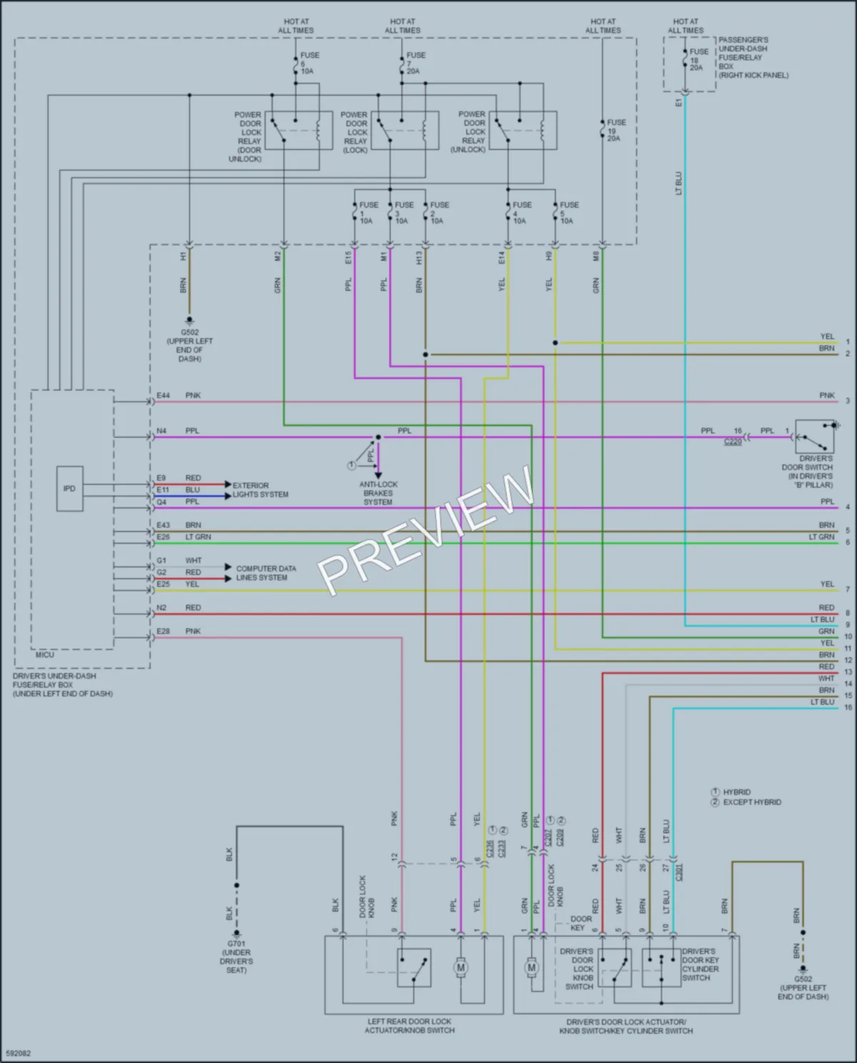 2018 Acura RLX Power Door Locks wiring diagram preview