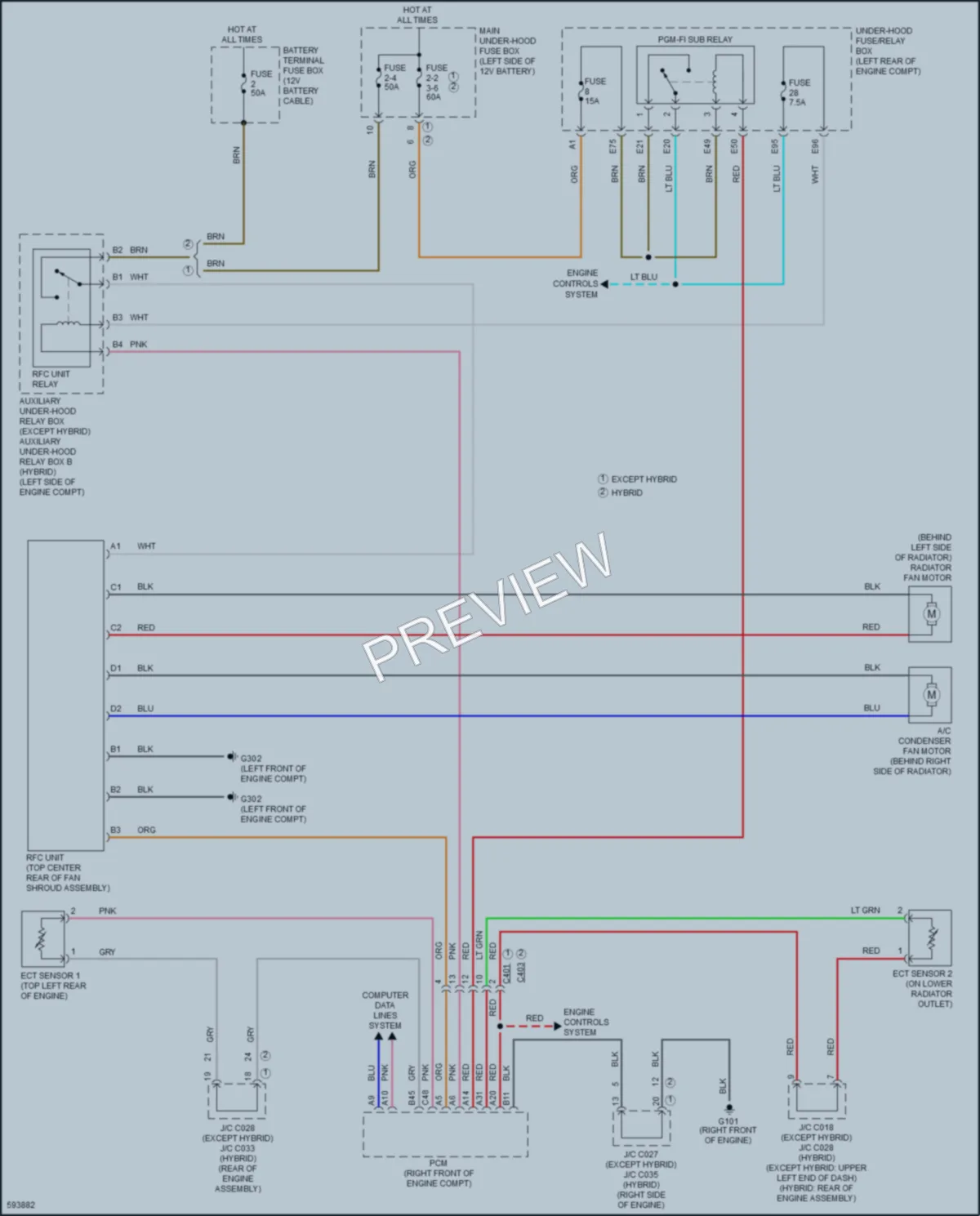 2018 Acura RLXSportHybrid Cooling Fan wiring diagram preview