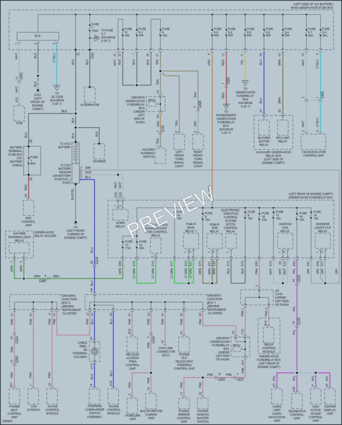2018 Acura RLXSportHybrid Power Distribution wiring diagram preview