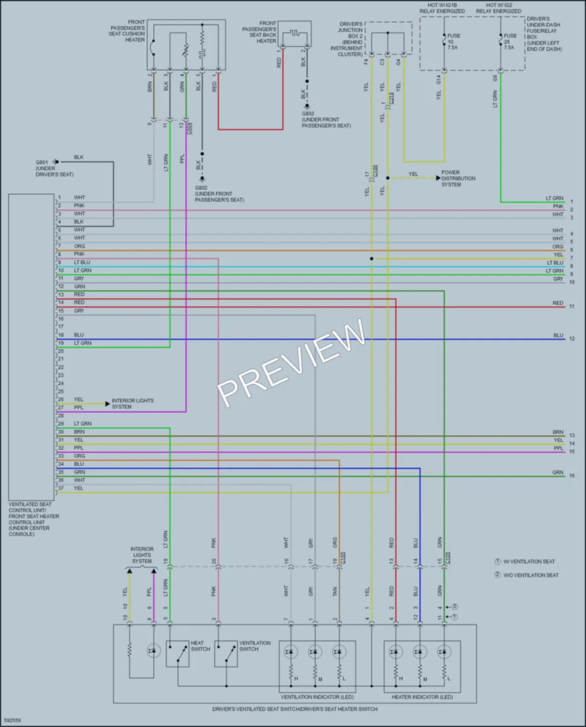 2018 Acura RLXSportHybrid Power Seats wiring diagram preview