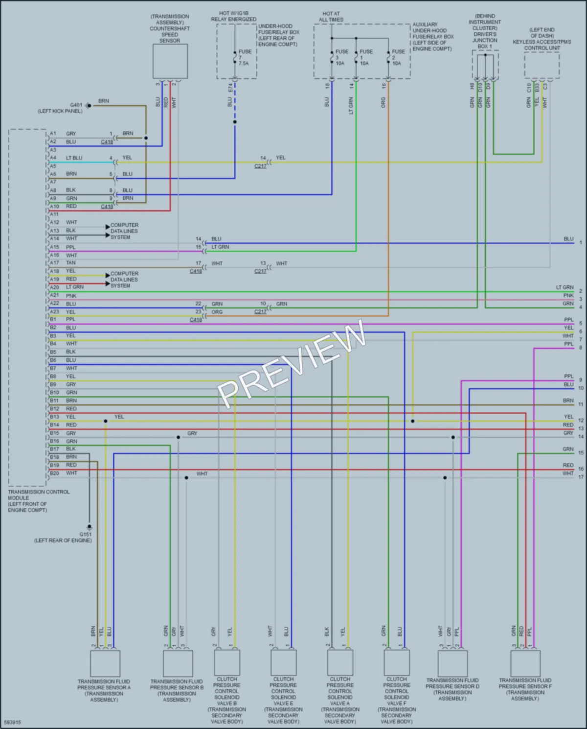 2018 Acura RLXSportHybrid Transmission wiring diagram preview