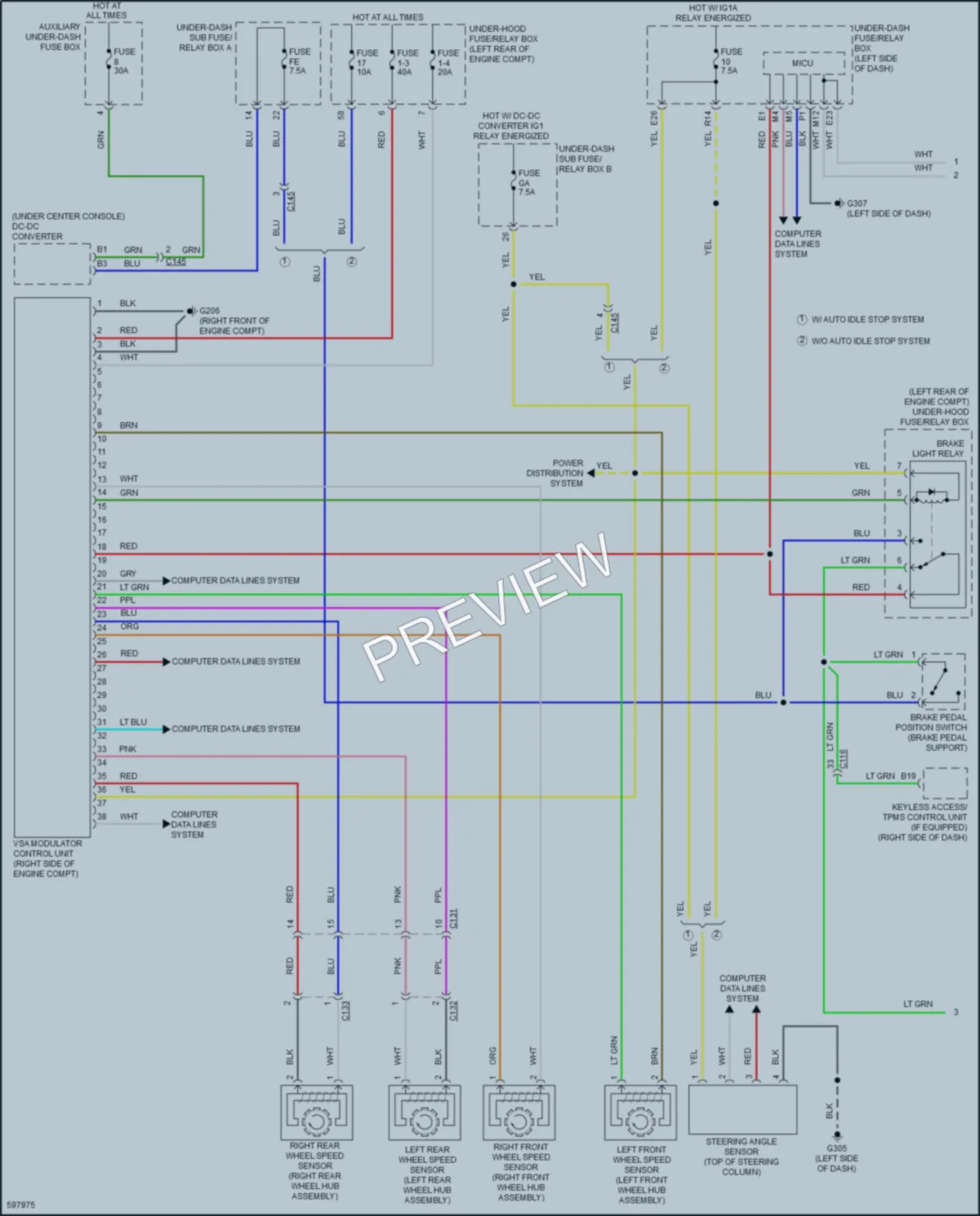 2018 Acura TLX Anti Lock Brakes wiring diagram preview