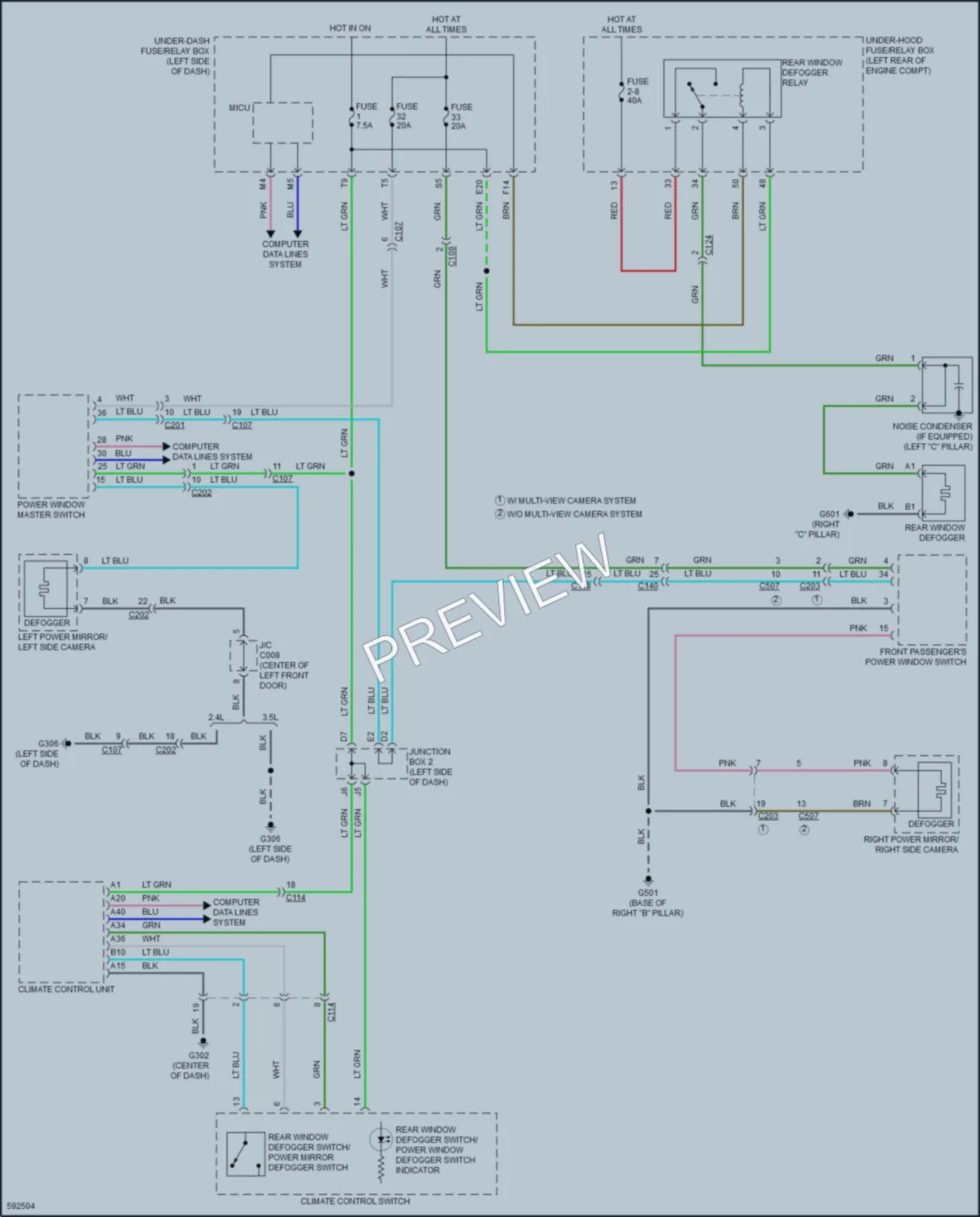 2018 Acura TLX Defoggers wiring diagram preview