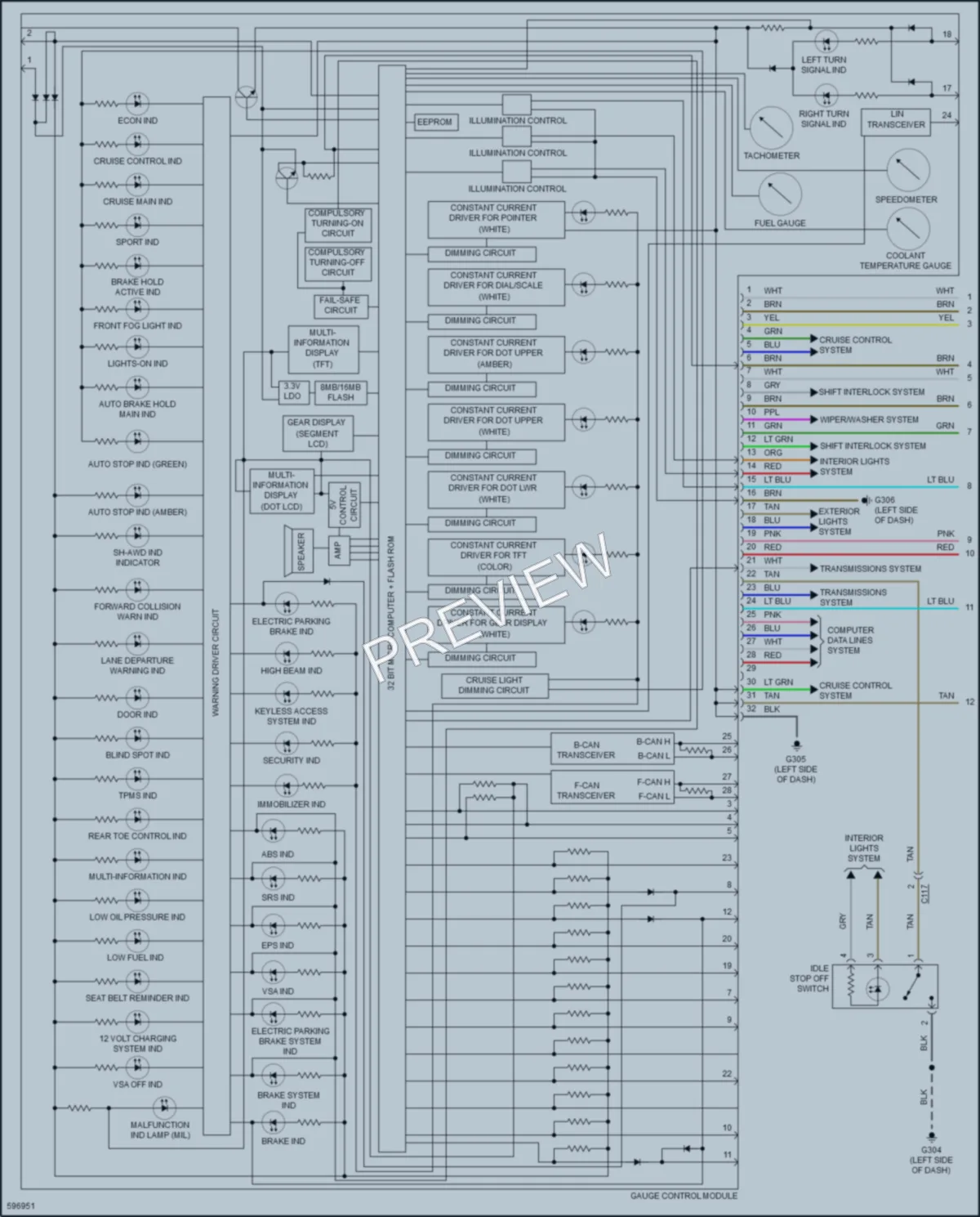 2018 Acura TLX Instrument Cluster wiring diagram preview