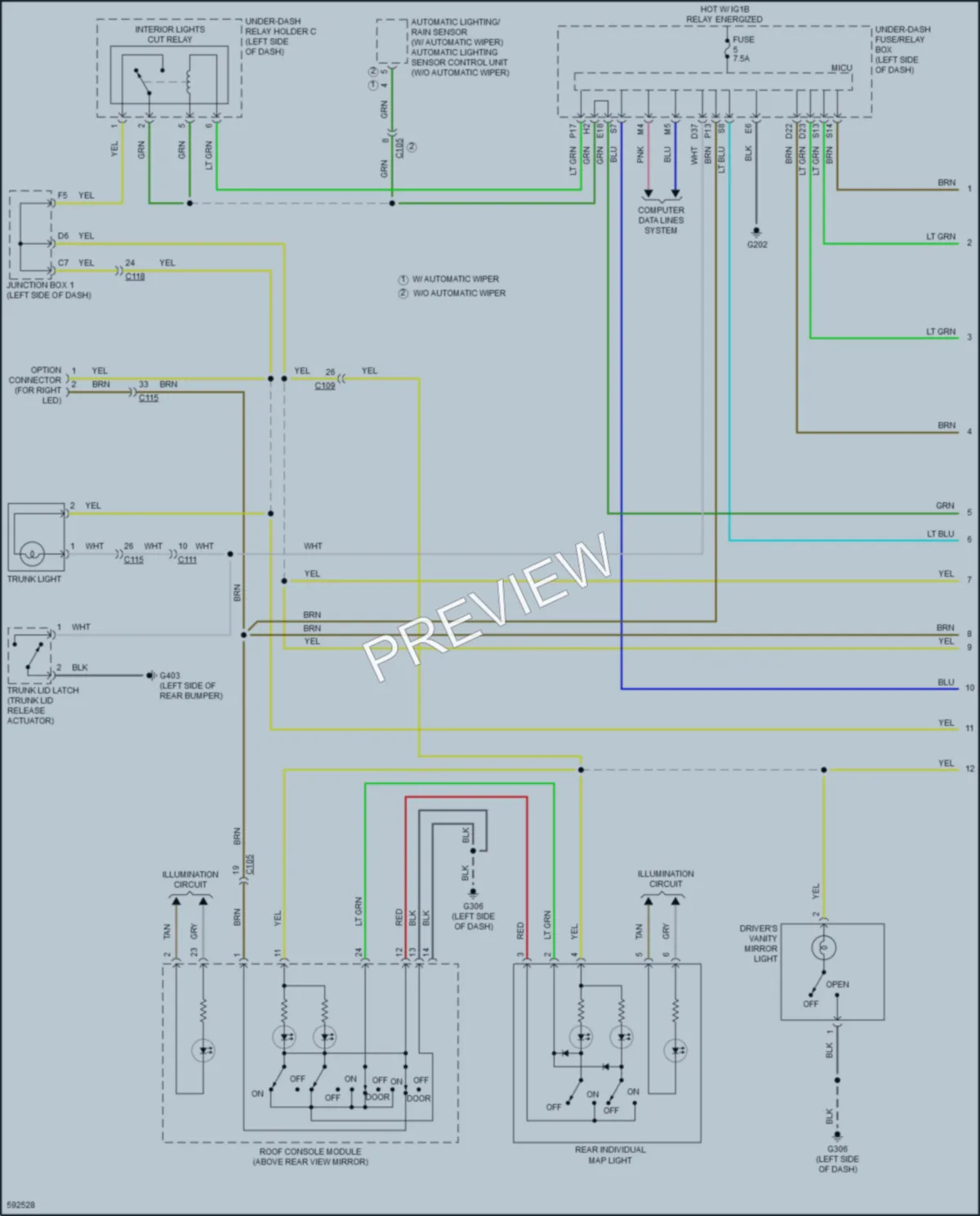 2018 Acura TLX Interior Lights wiring diagram preview