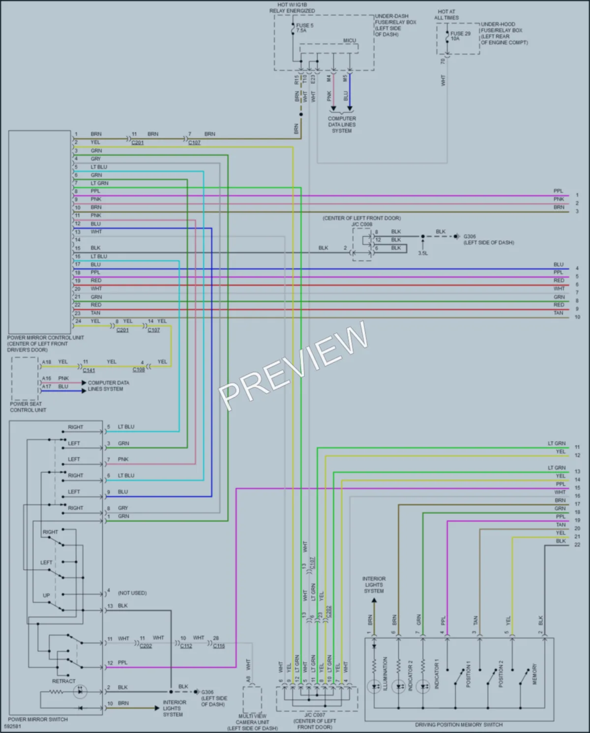 2018 Acura TLX Memory Systems wiring diagram preview