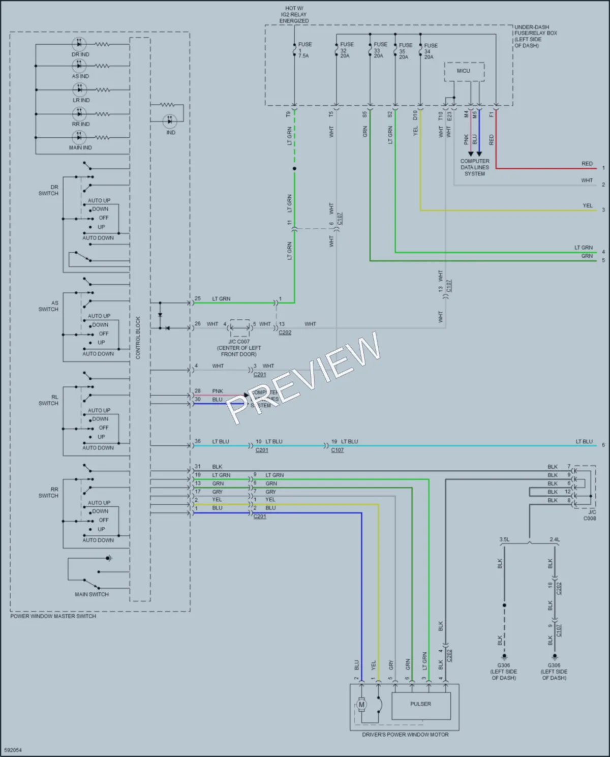 2018 Acura TLX Power Windows wiring diagram preview