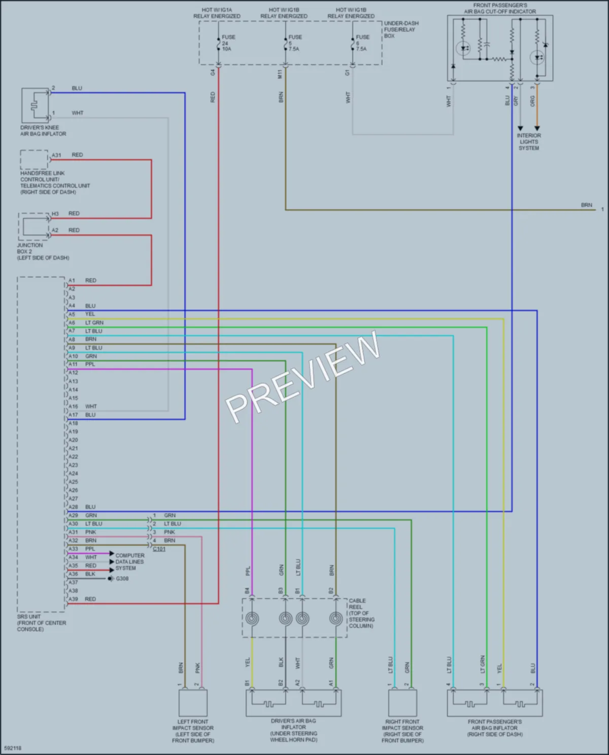 2018 Acura TLX Supplemental Restraints wiring diagram preview