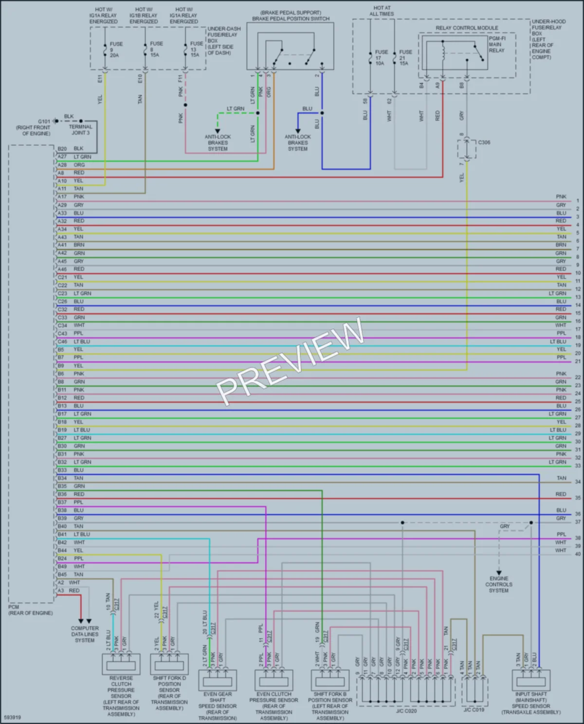 2018 Acura TLX Transmission wiring diagram preview
