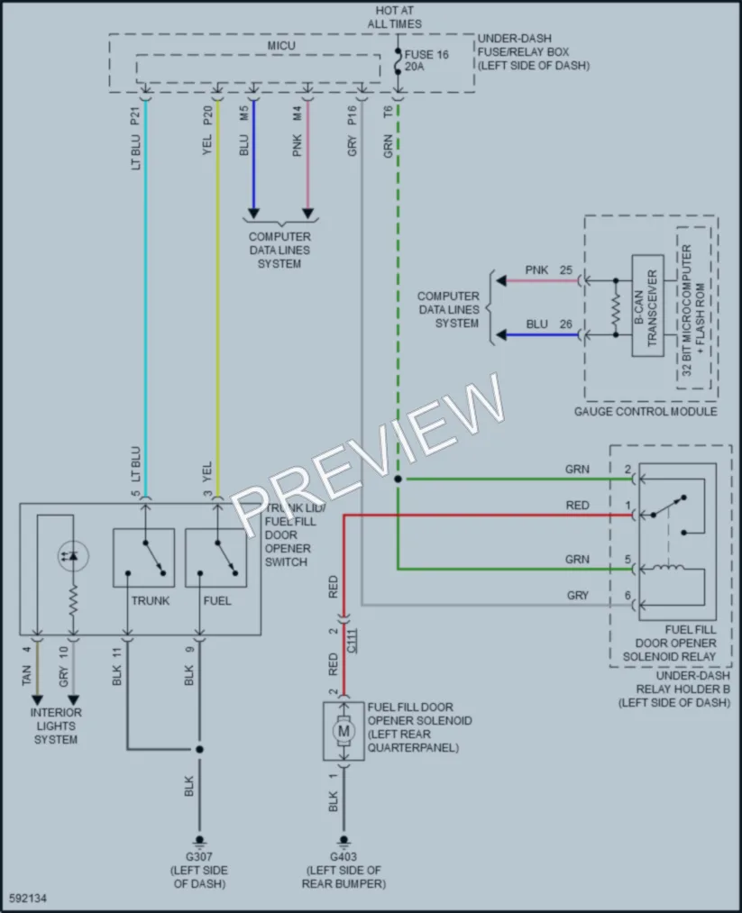 2018 Acura TLX Trunk Tailgate Fuel Door wiring diagram preview