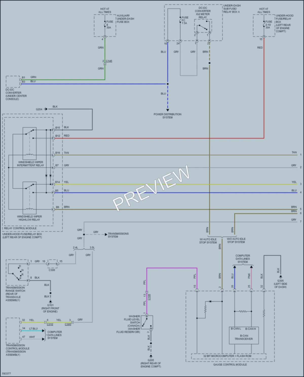 2018 Acura TLX Wiper Washer wiring diagram preview