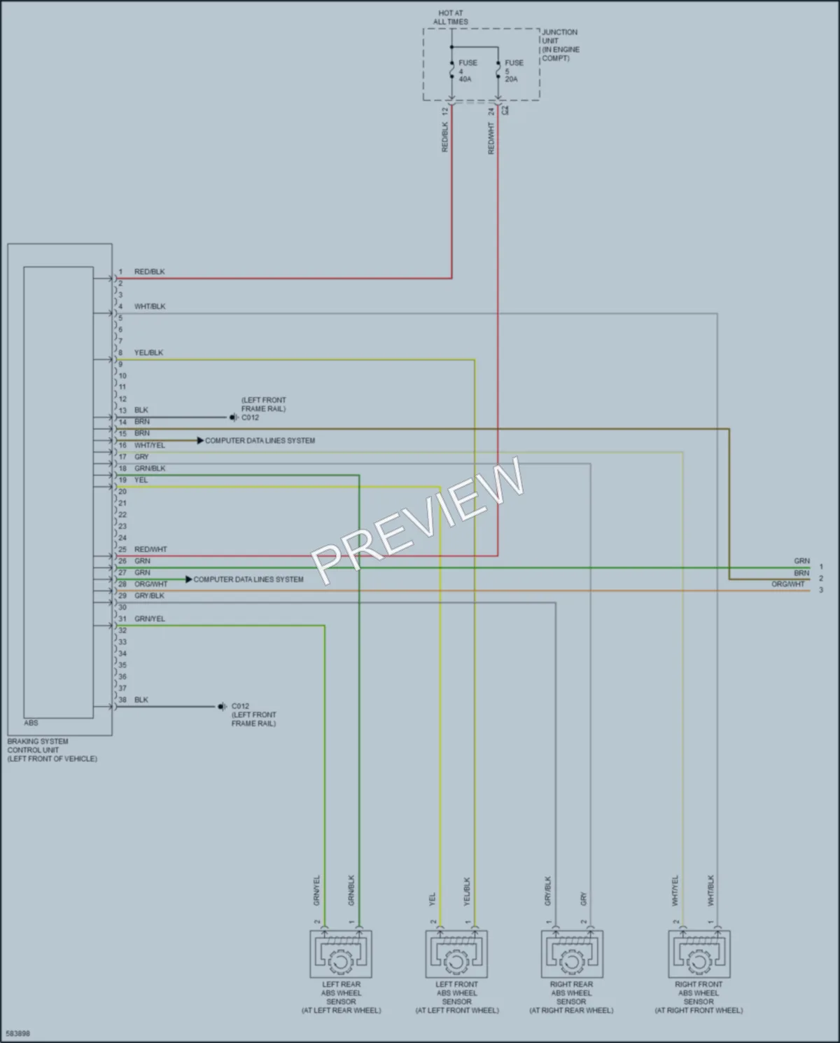 2018 AlfaRomeo 4C Anti Lock Brakes wiring diagram preview