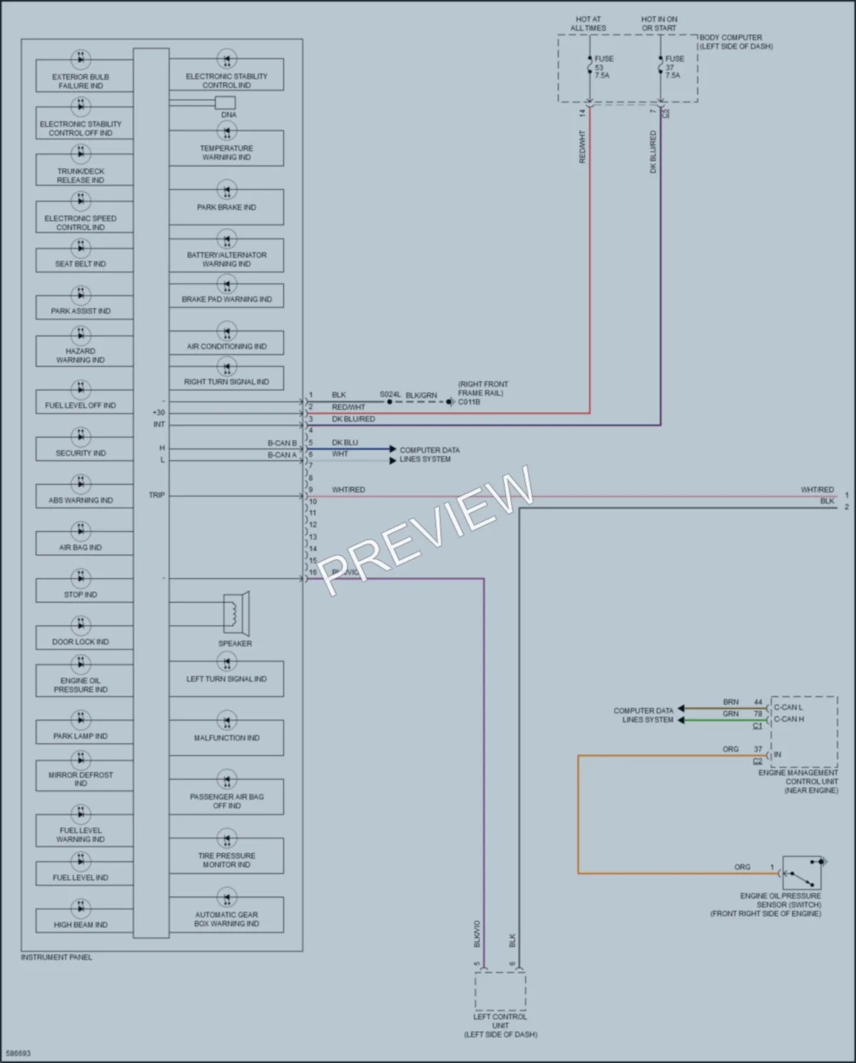 2018 AlfaRomeo 4C Instrument Cluster wiring diagram preview
