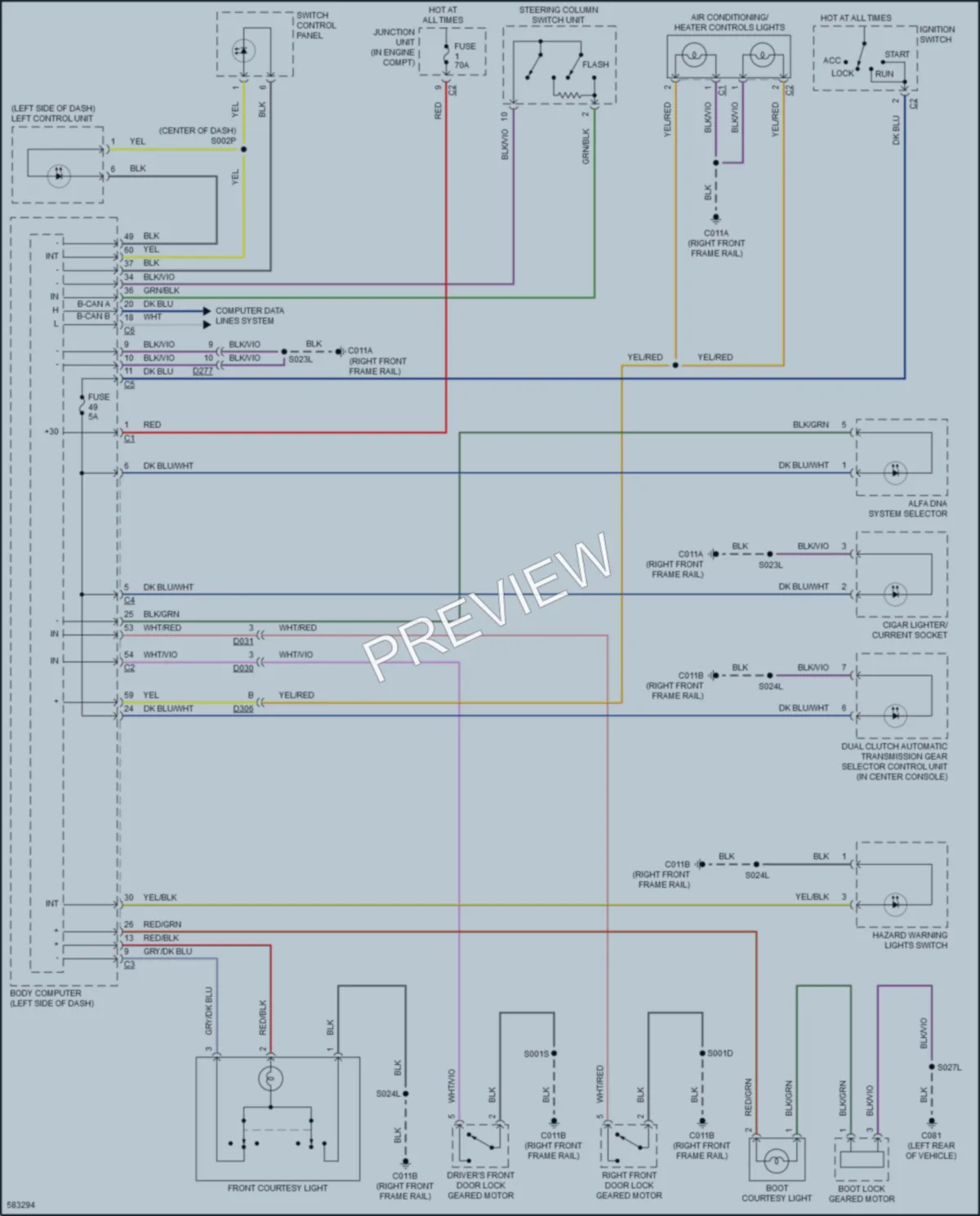 2018 AlfaRomeo 4C Interior Lights wiring diagram preview