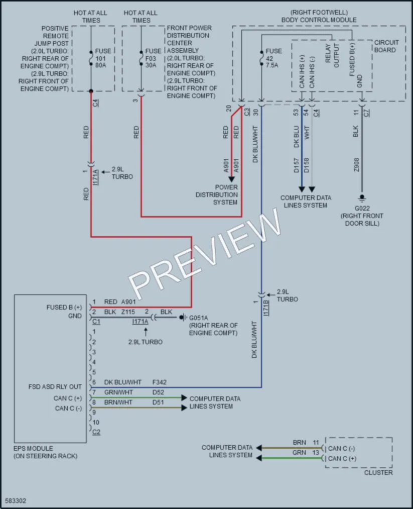 2018 AlfaRomeo Giulia Electronic Power Steering wiring diagram preview