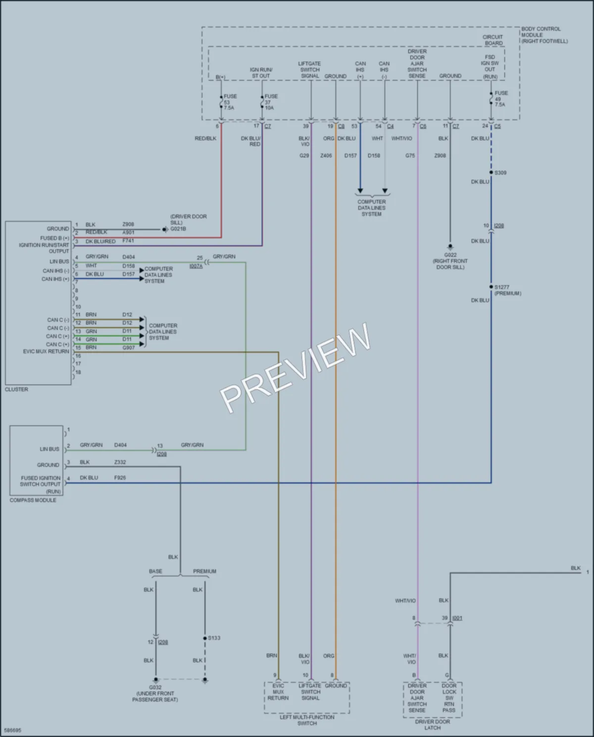 2018 AlfaRomeo Giulia Instrument Cluster wiring diagram preview