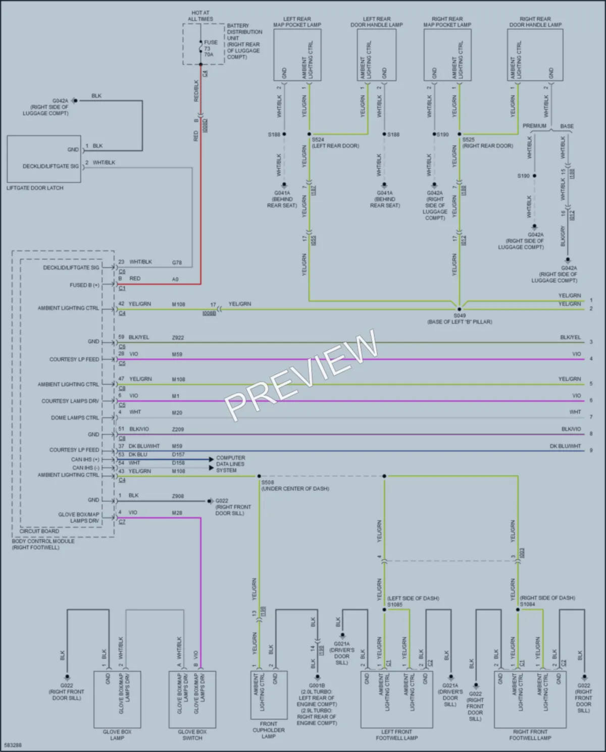 2018 AlfaRomeo Giulia Interior Lights wiring diagram preview