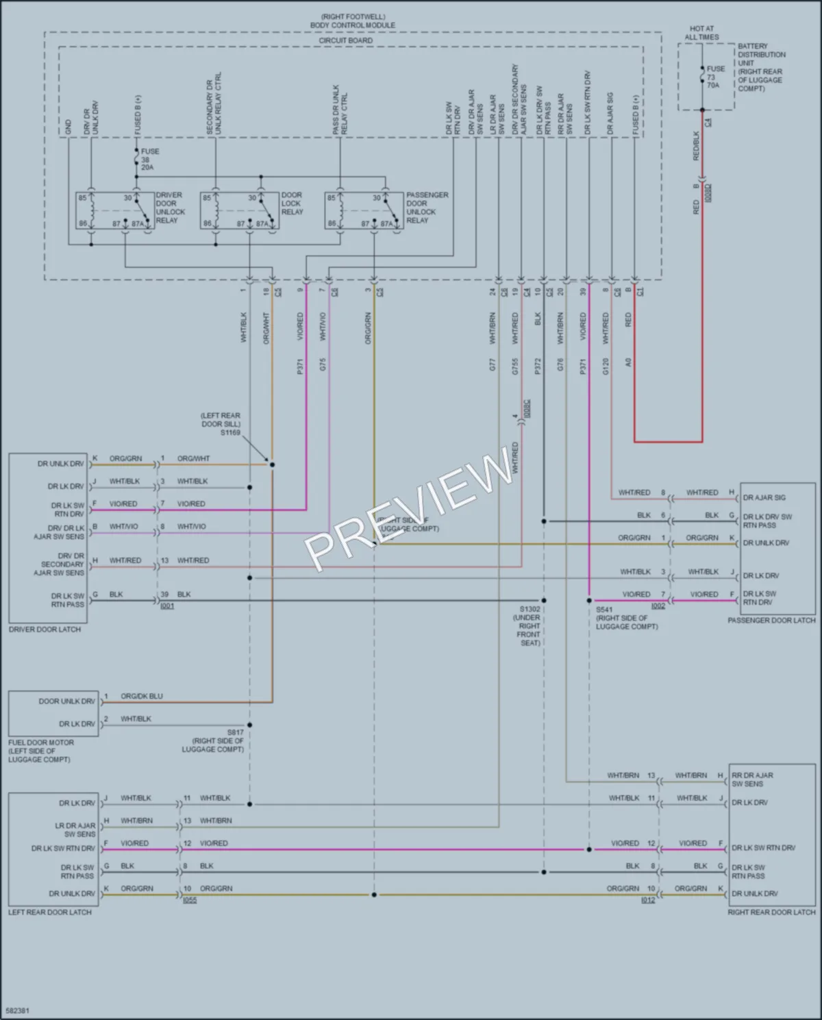 2018 AlfaRomeo Giulia Power Door Locks wiring diagram preview
