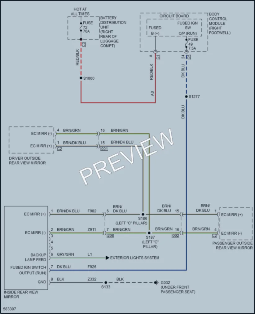 2018 AlfaRomeo Giulia Power Mirrors wiring diagram preview